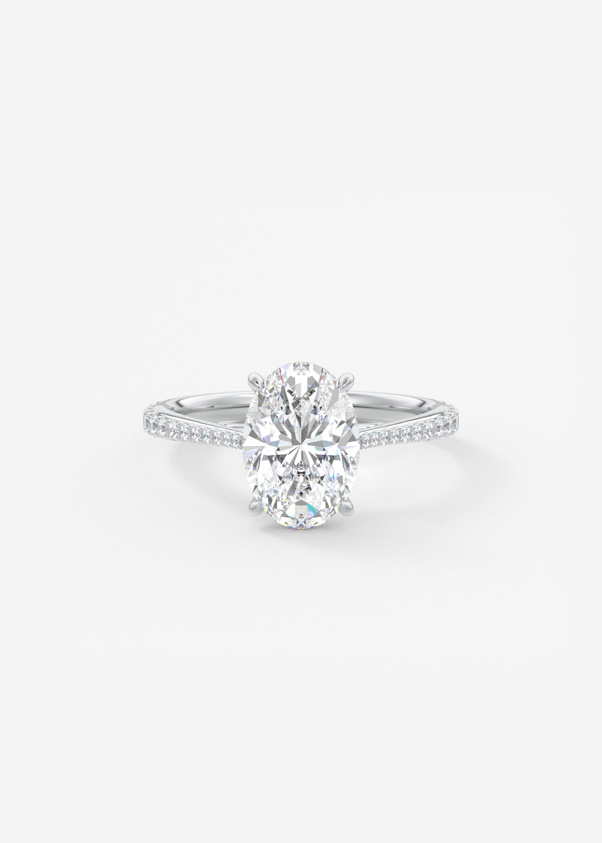 Oval Solitaire With Raised Basket Gallery Lab Grown Diamond Engagement Ring