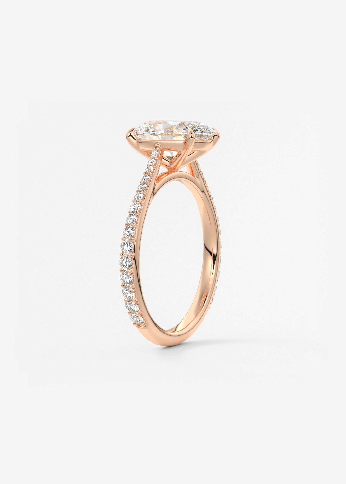 Oval Solitaire With Raised Basket Gallery Lab Grown Diamond Engagement Ring