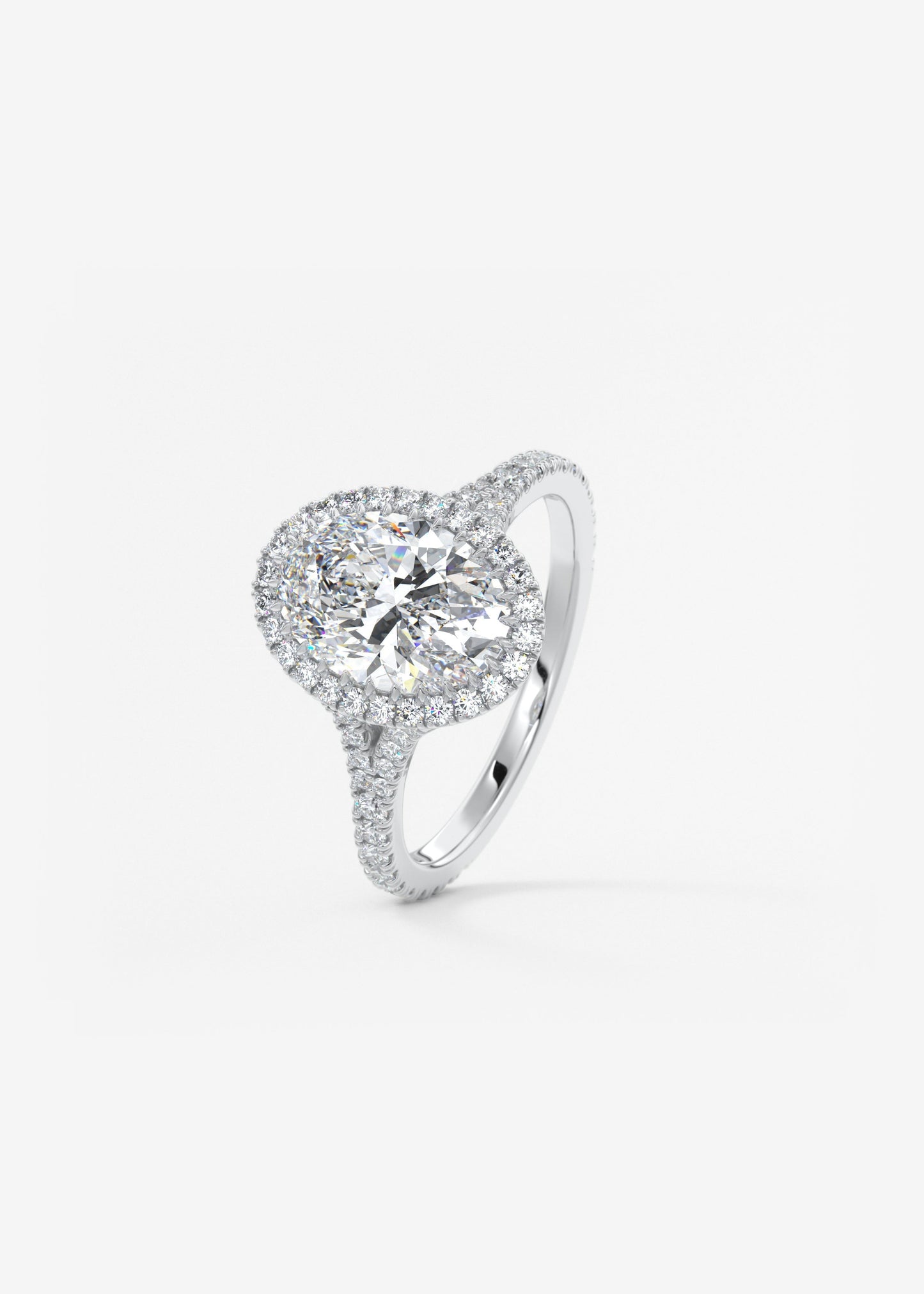 Oval Solitaire With Raised Basket Gallery Lab Grown Diamond Engagement Ring