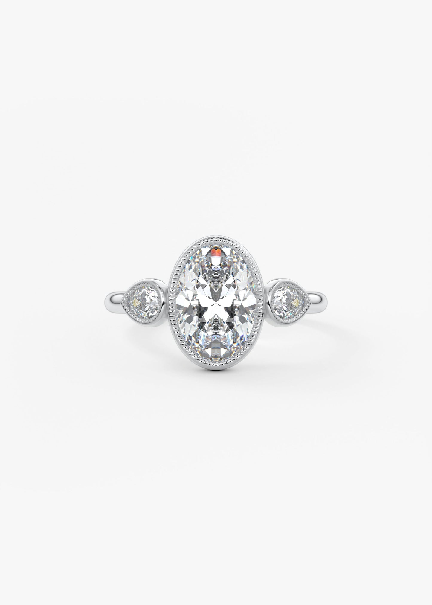 Oval Solitaire With Raised Basket Gallery Lab Grown Diamond Engagement Ring