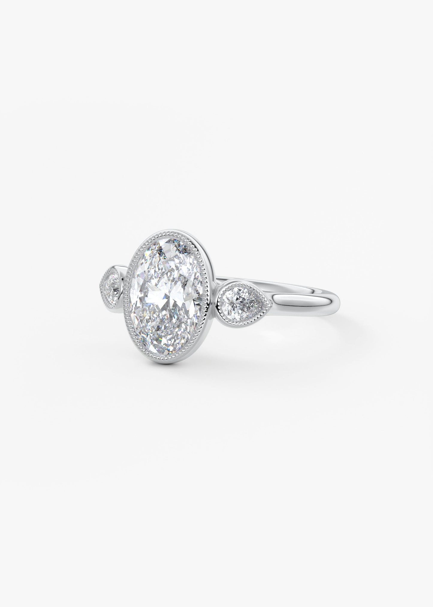 Oval Solitaire With Raised Basket Gallery Lab Grown Diamond Engagement Ring