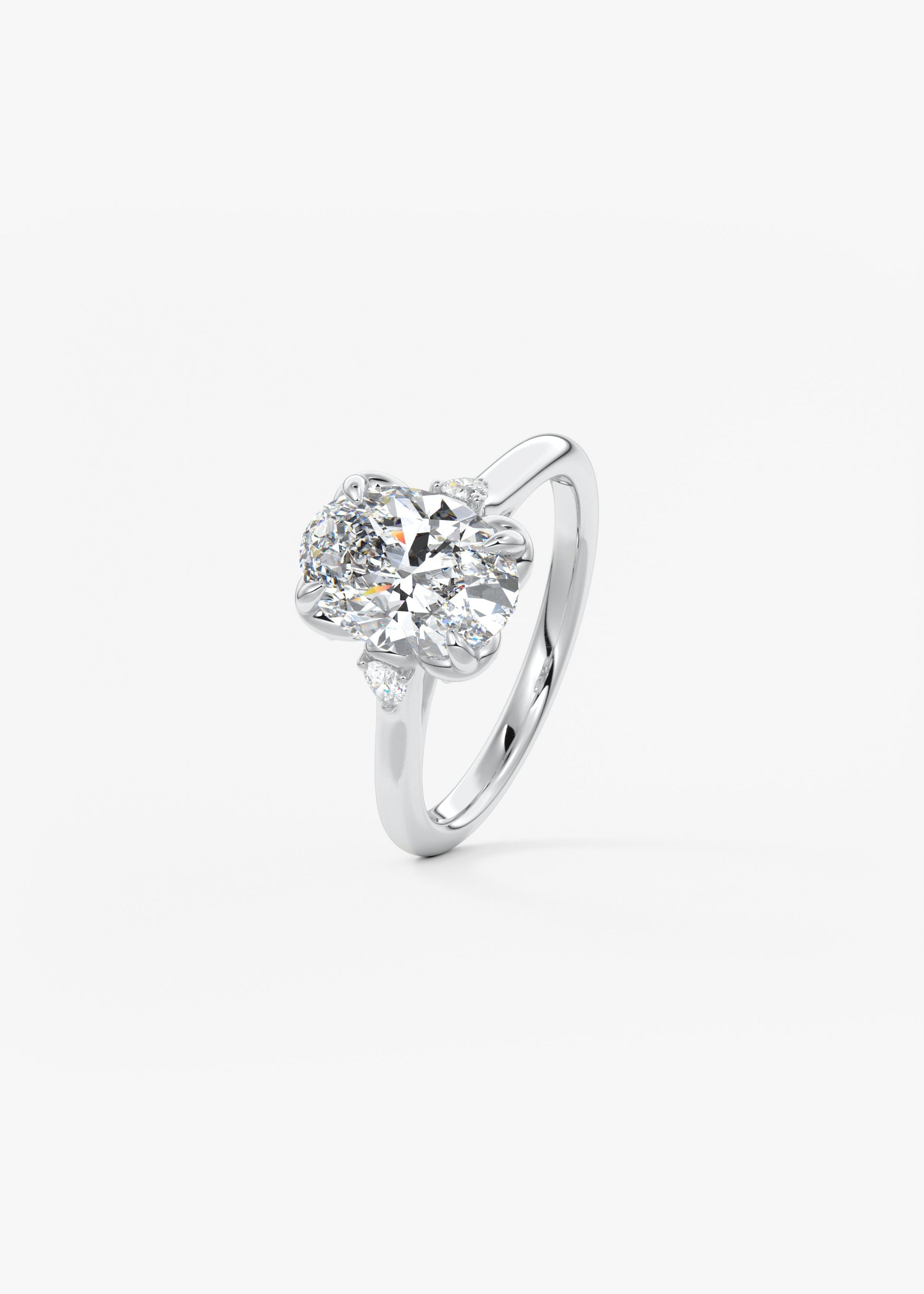 Oval Solitaire With Raised Basket Gallery Lab Grown Diamond Engagement Ring