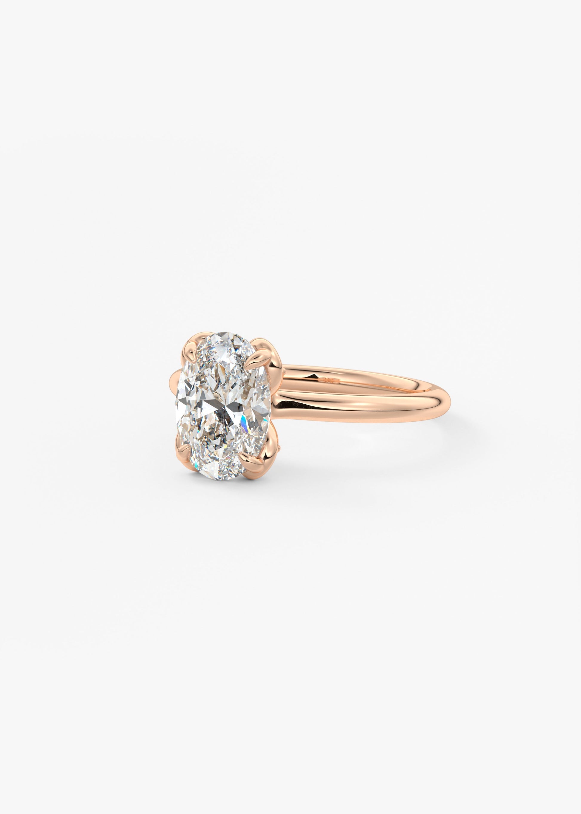 Oval Solitaire With Raised Basket Gallery Lab Grown Diamond Engagement Ring
