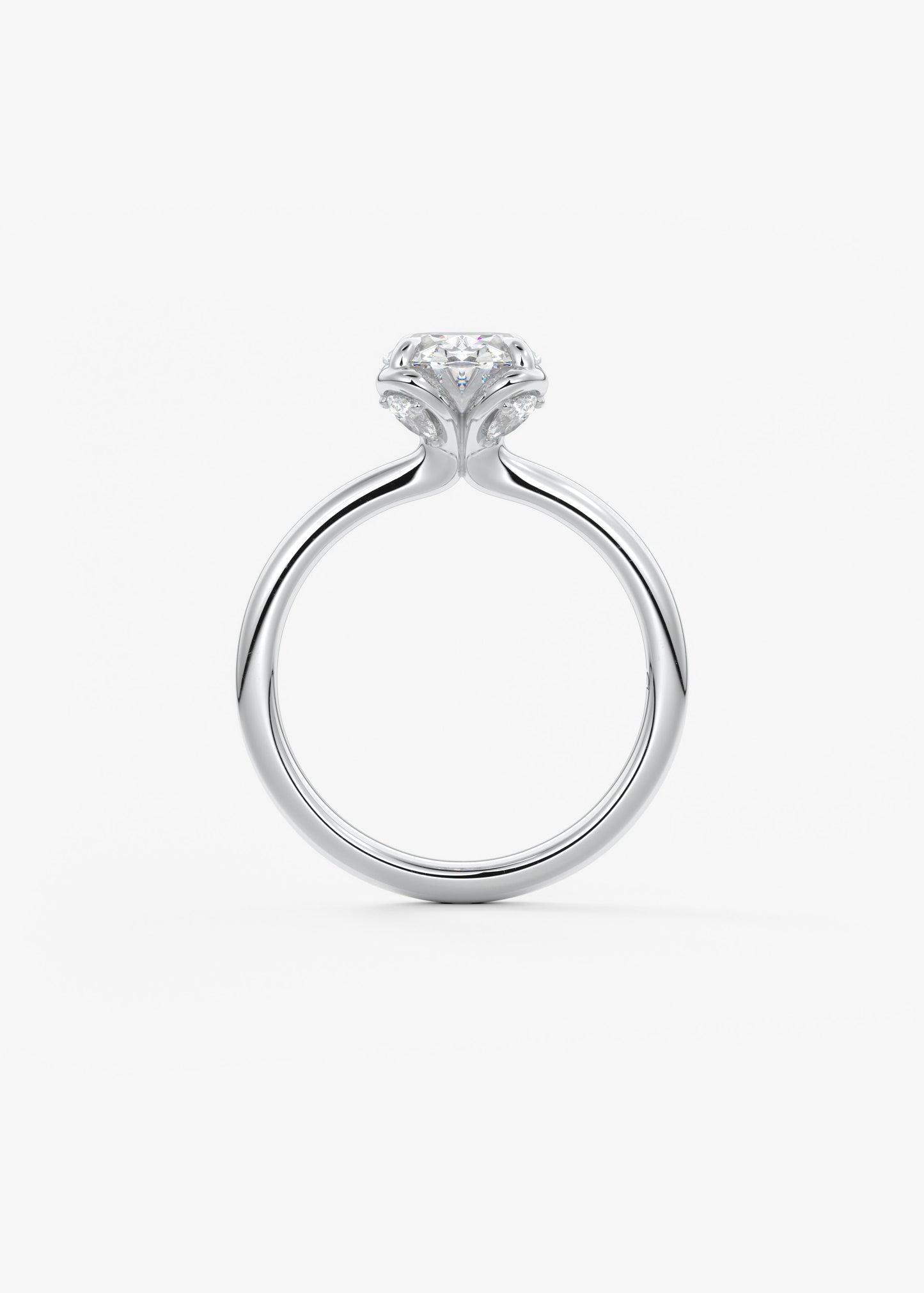 Oval Solitaire With Raised Basket Gallery Lab Grown Diamond Engagement Ring