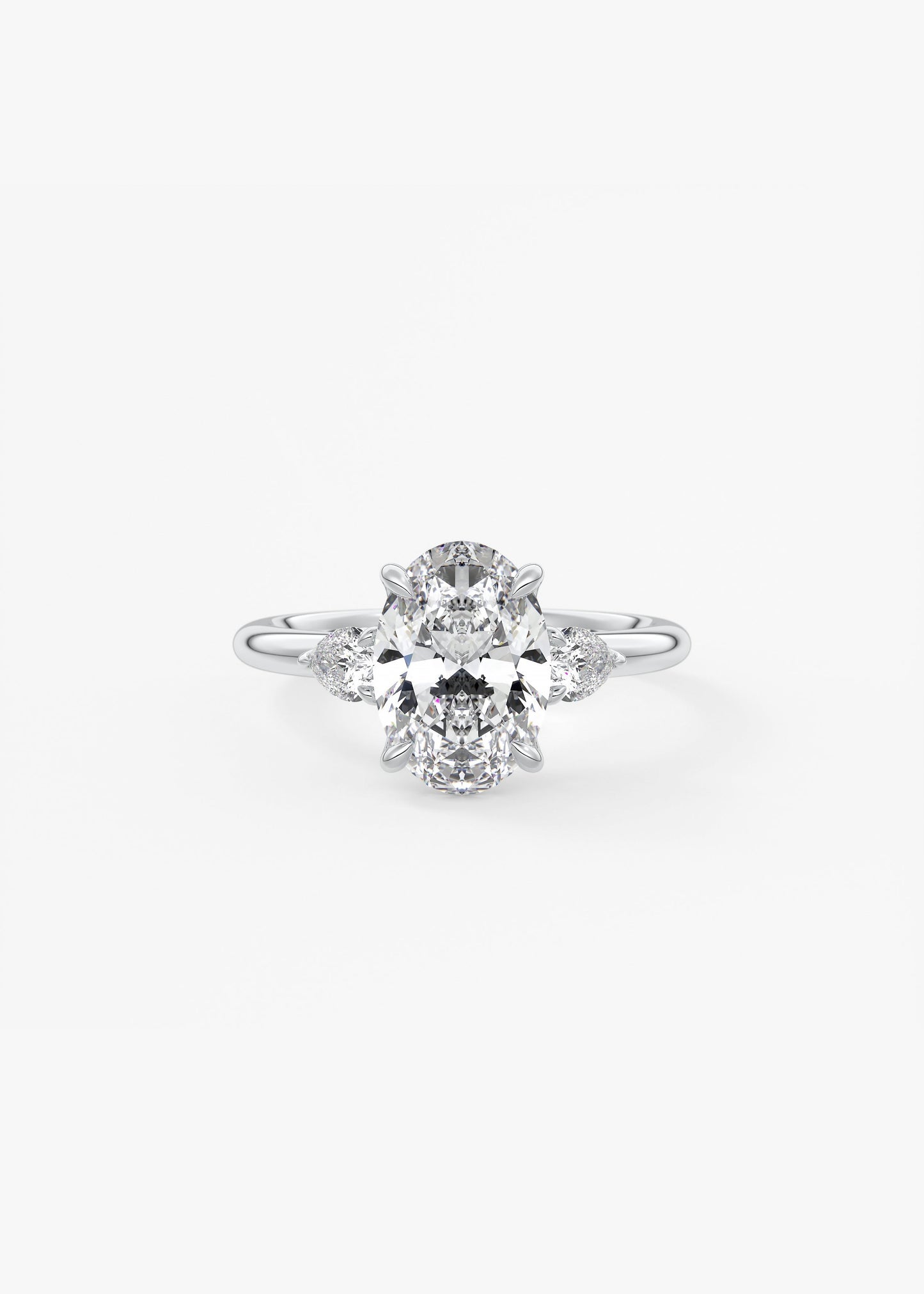 Oval Solitaire With Raised Basket Gallery Lab Grown Diamond Engagement Ring