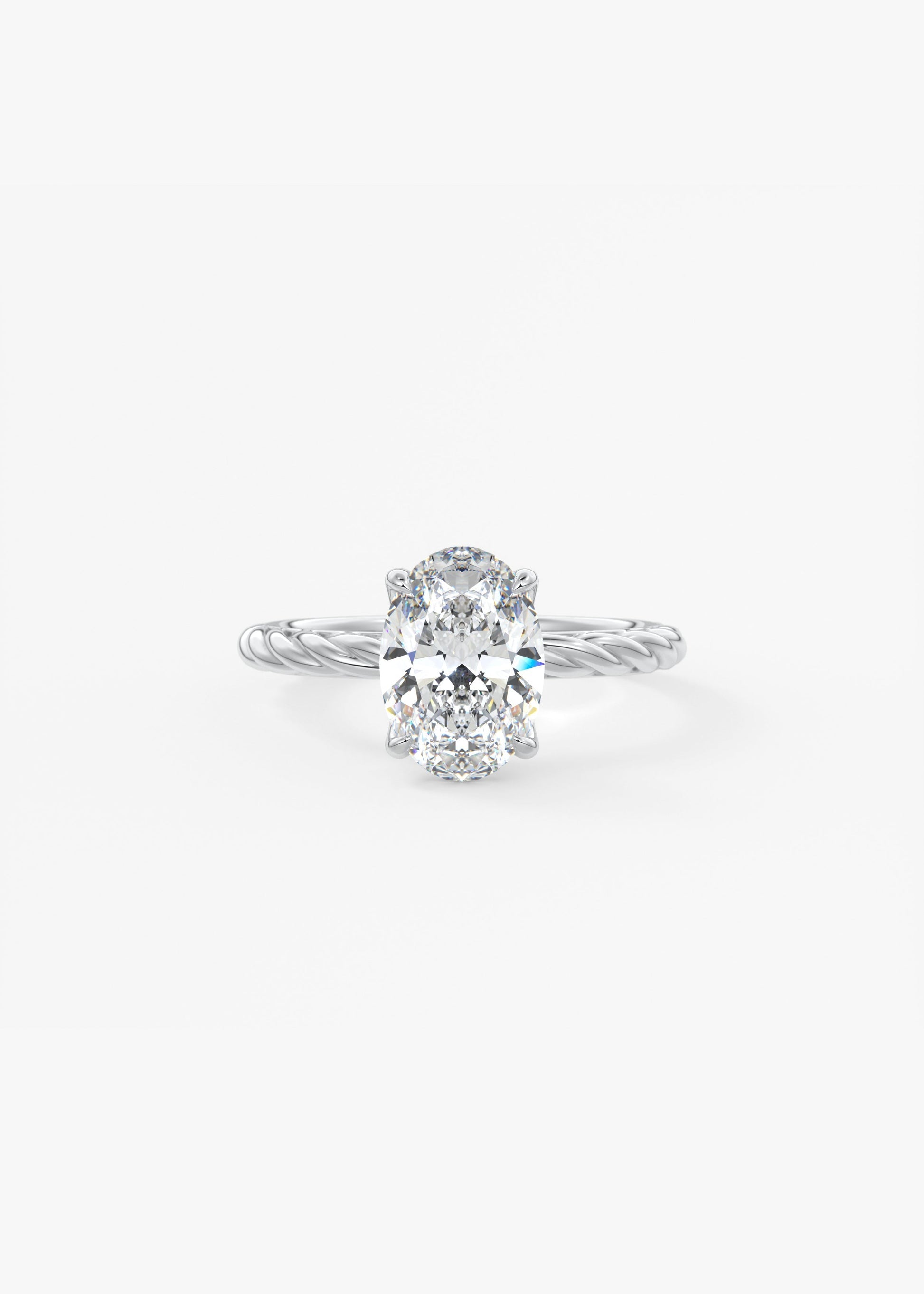 Oval Solitaire With Raised Basket Gallery Lab Grown Diamond Engagement Ring