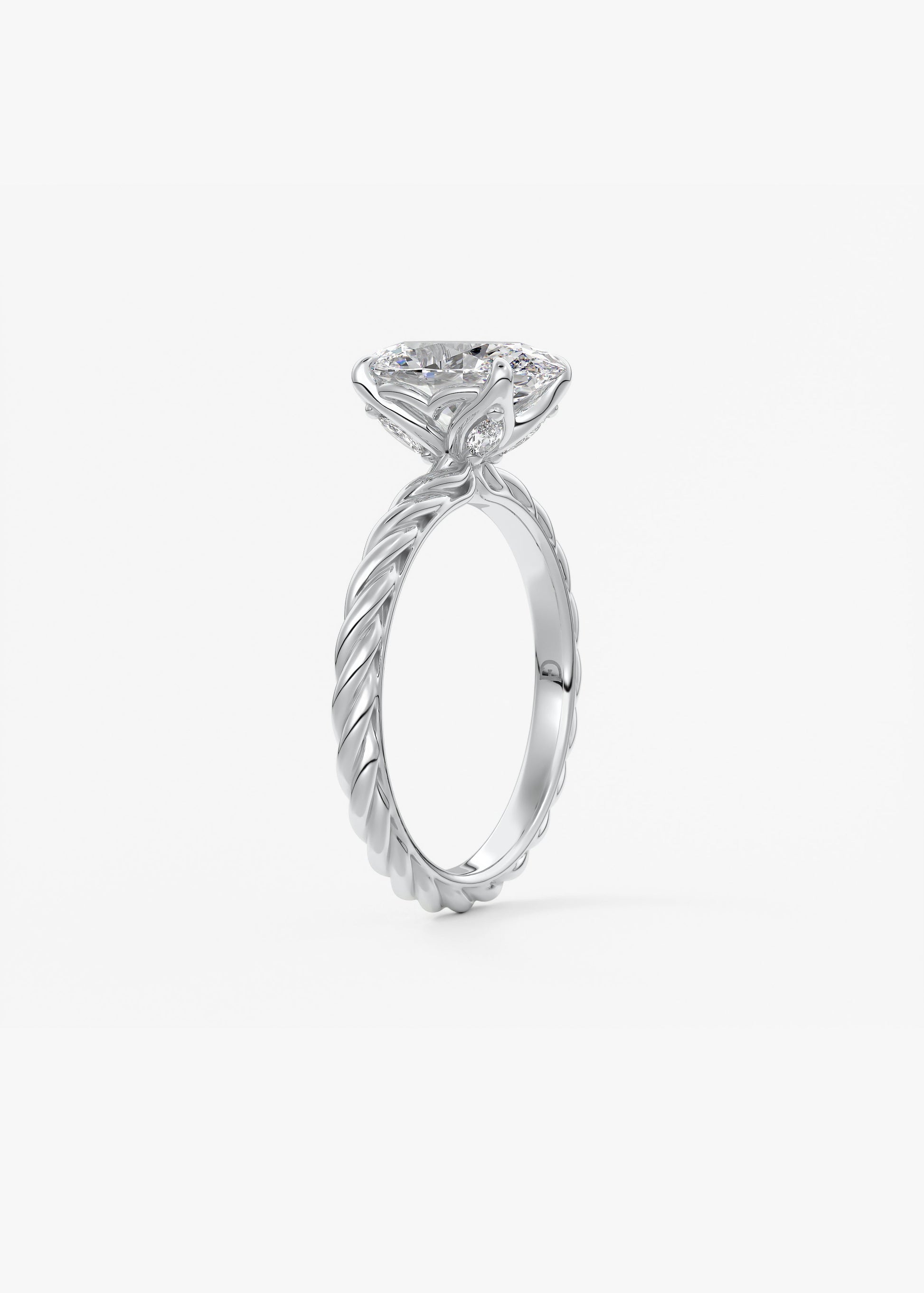 Oval Solitaire With Raised Basket Gallery Lab Grown Diamond Engagement Ring