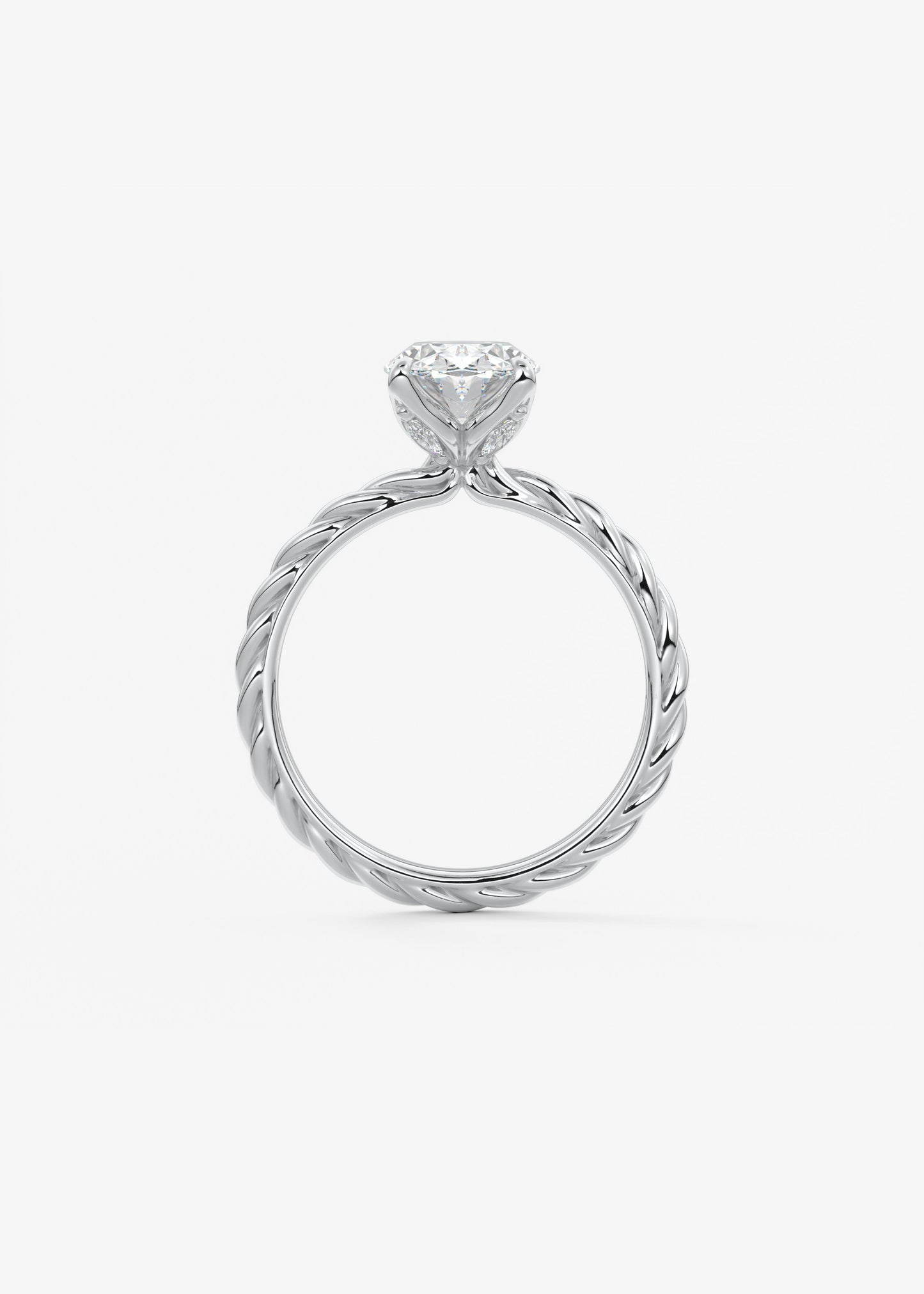 Oval Solitaire With Raised Basket Gallery Lab Grown Diamond Engagement Ring