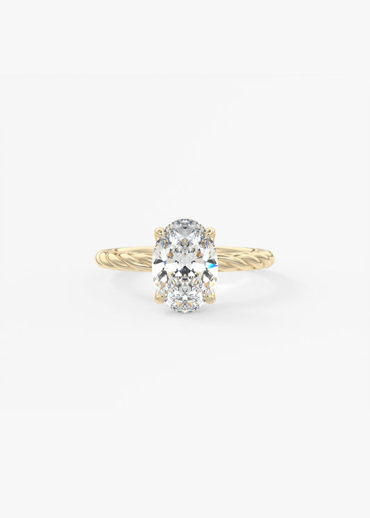 Oval Solitaire With Raised Basket Gallery Lab Grown Diamond Engagement Ring