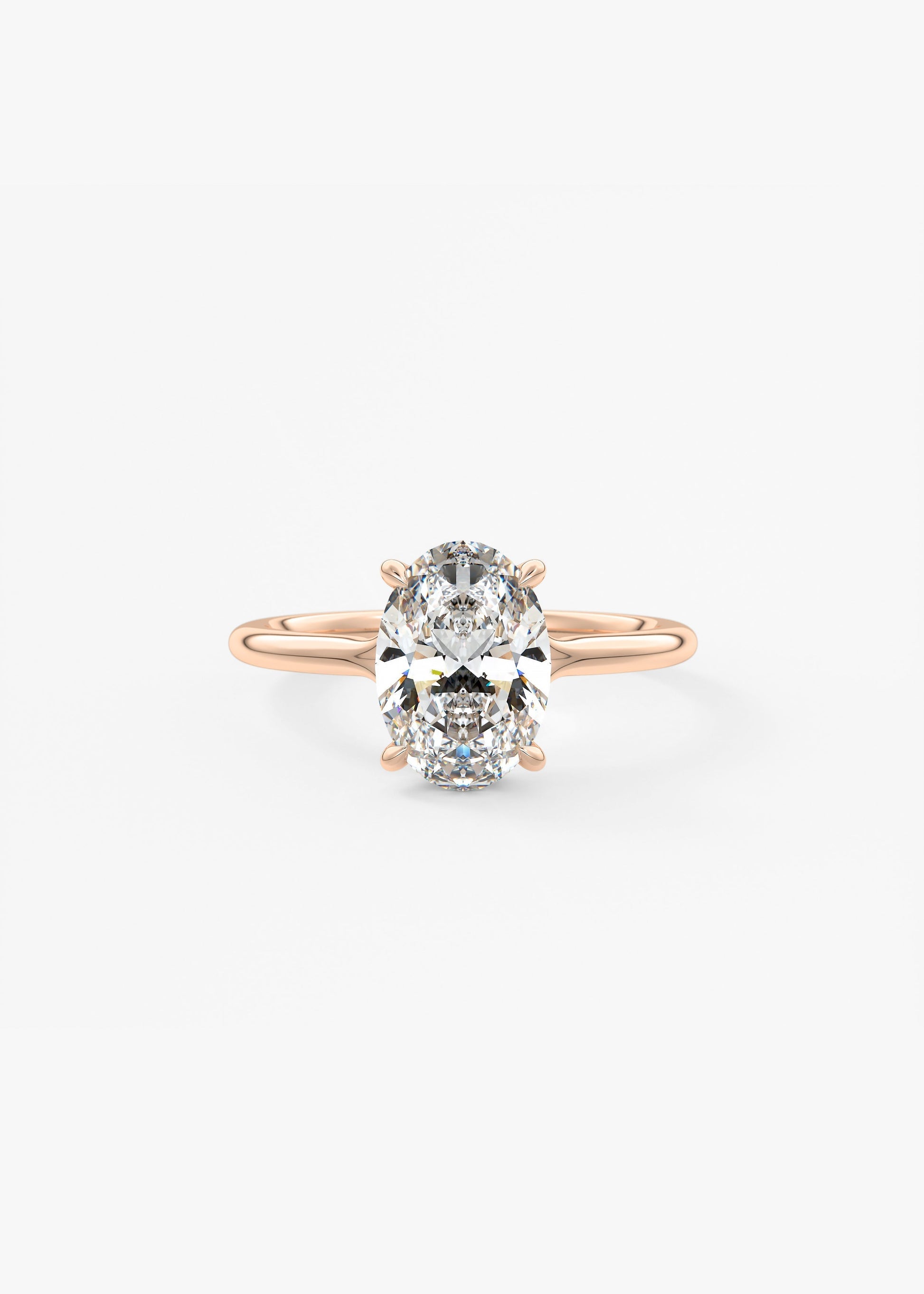Oval Solitaire With Raised Basket Gallery Lab Grown Diamond Engagement Ring