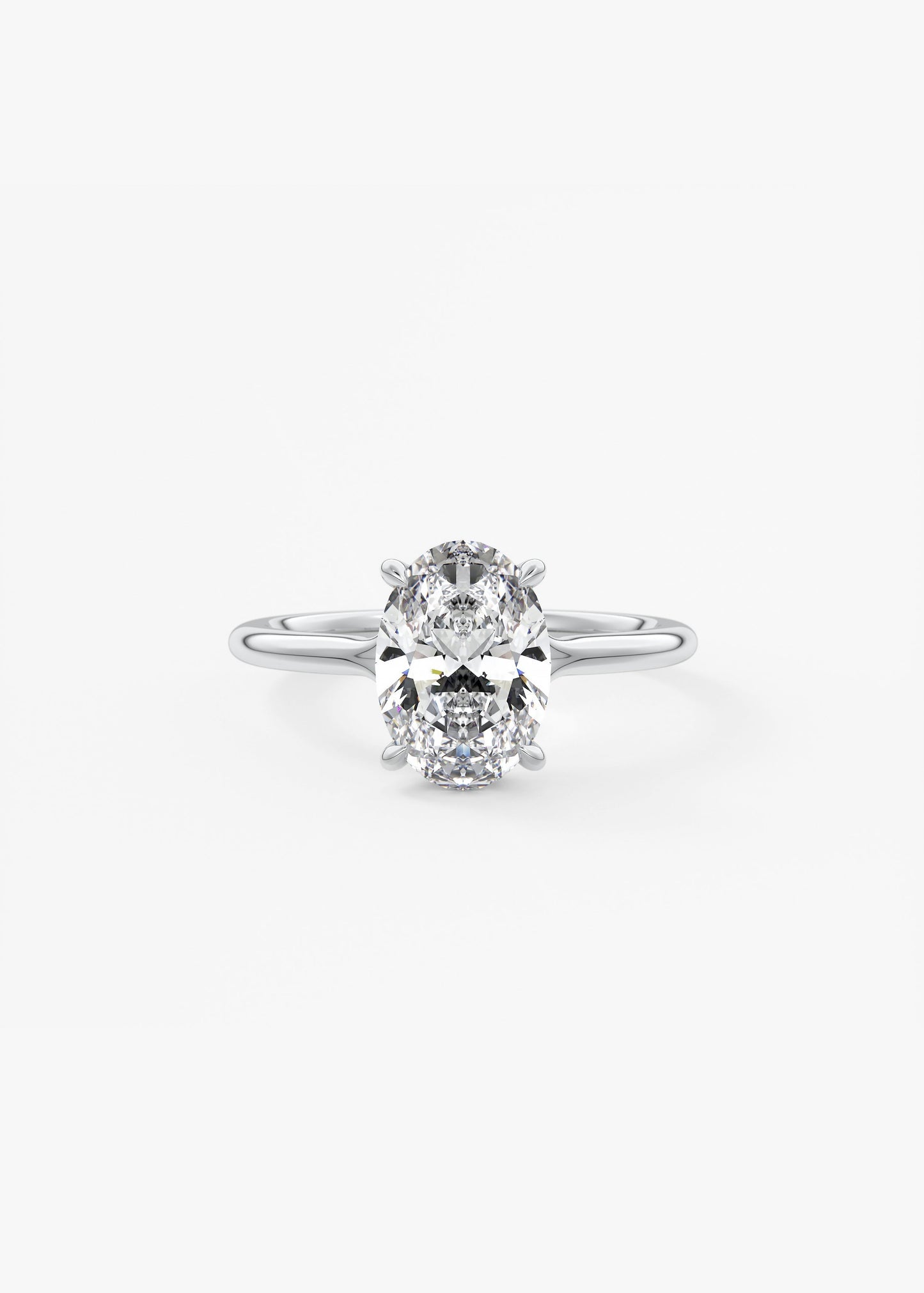 Oval Solitaire With Raised Basket Gallery Lab Grown Diamond Engagement Ring