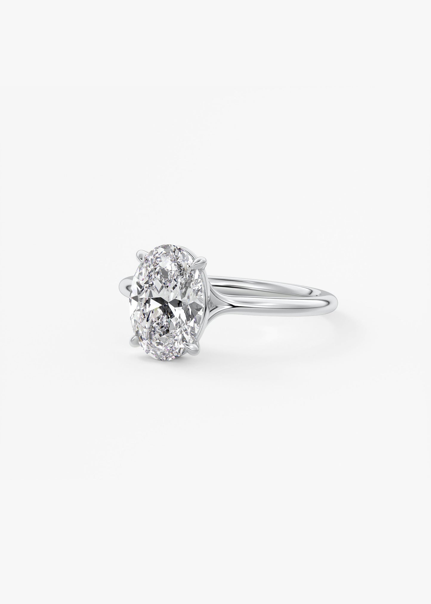 Oval Solitaire With Raised Basket Gallery Lab Grown Diamond Engagement Ring