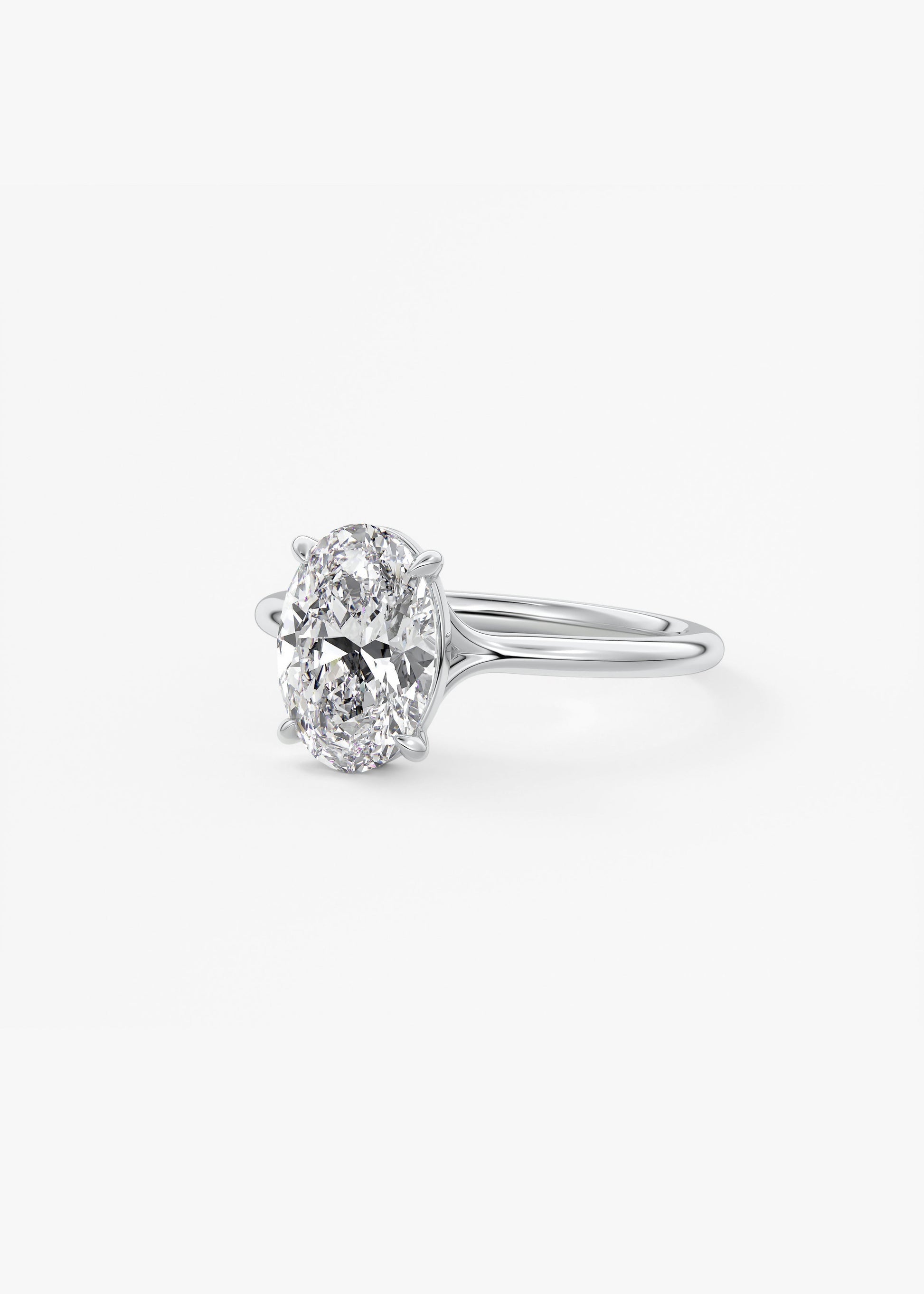 Oval Solitaire With Raised Basket Gallery Lab Grown Diamond Engagement Ring