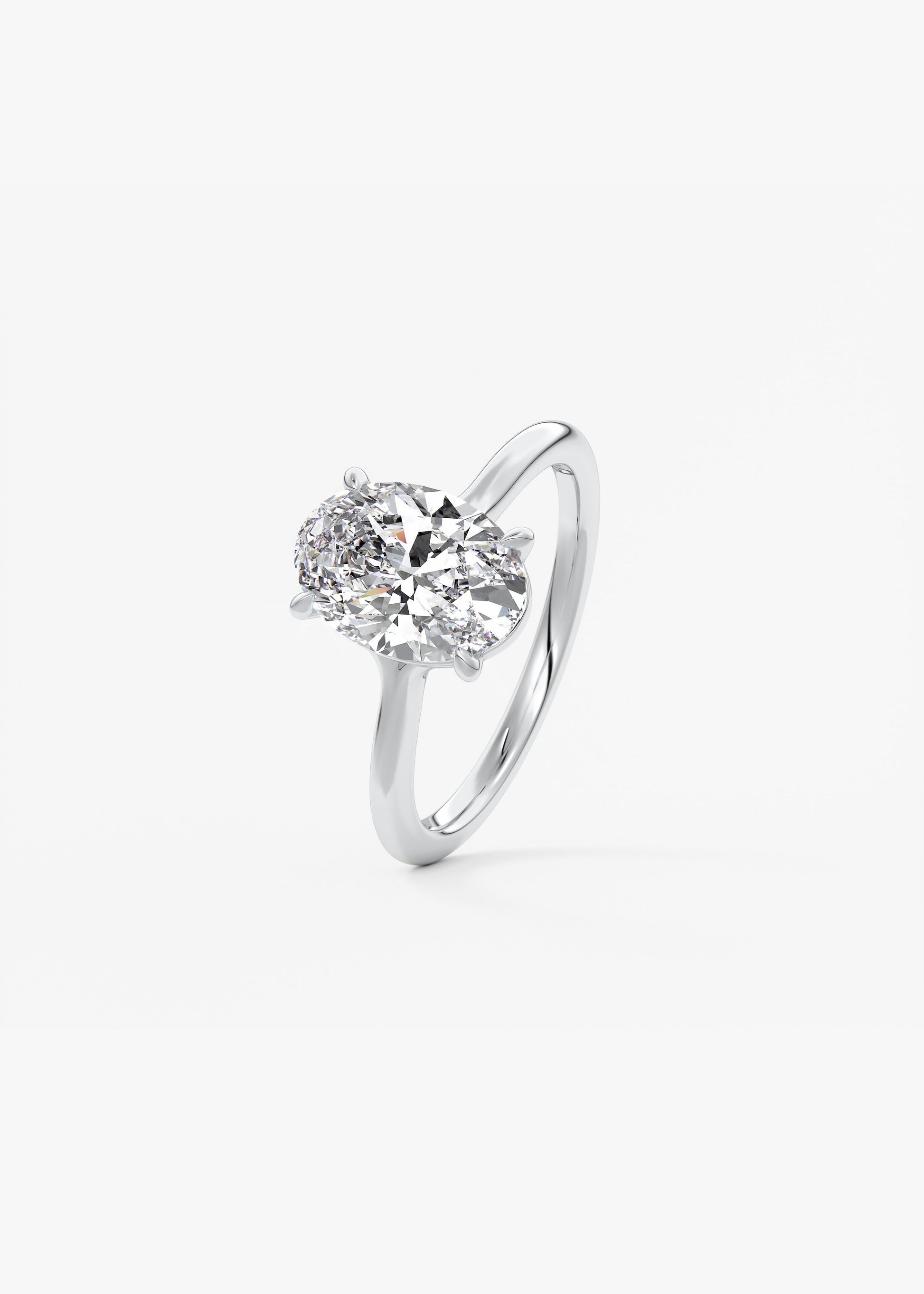 Oval Solitaire With Raised Basket Gallery Lab Grown Diamond Engagement Ring