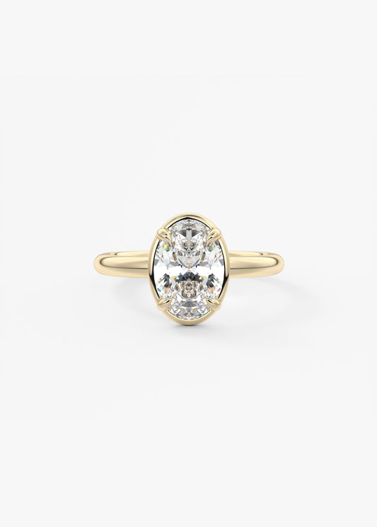Oval Solitaire With Raised Basket Gallery Lab Grown Diamond Engagement Ring