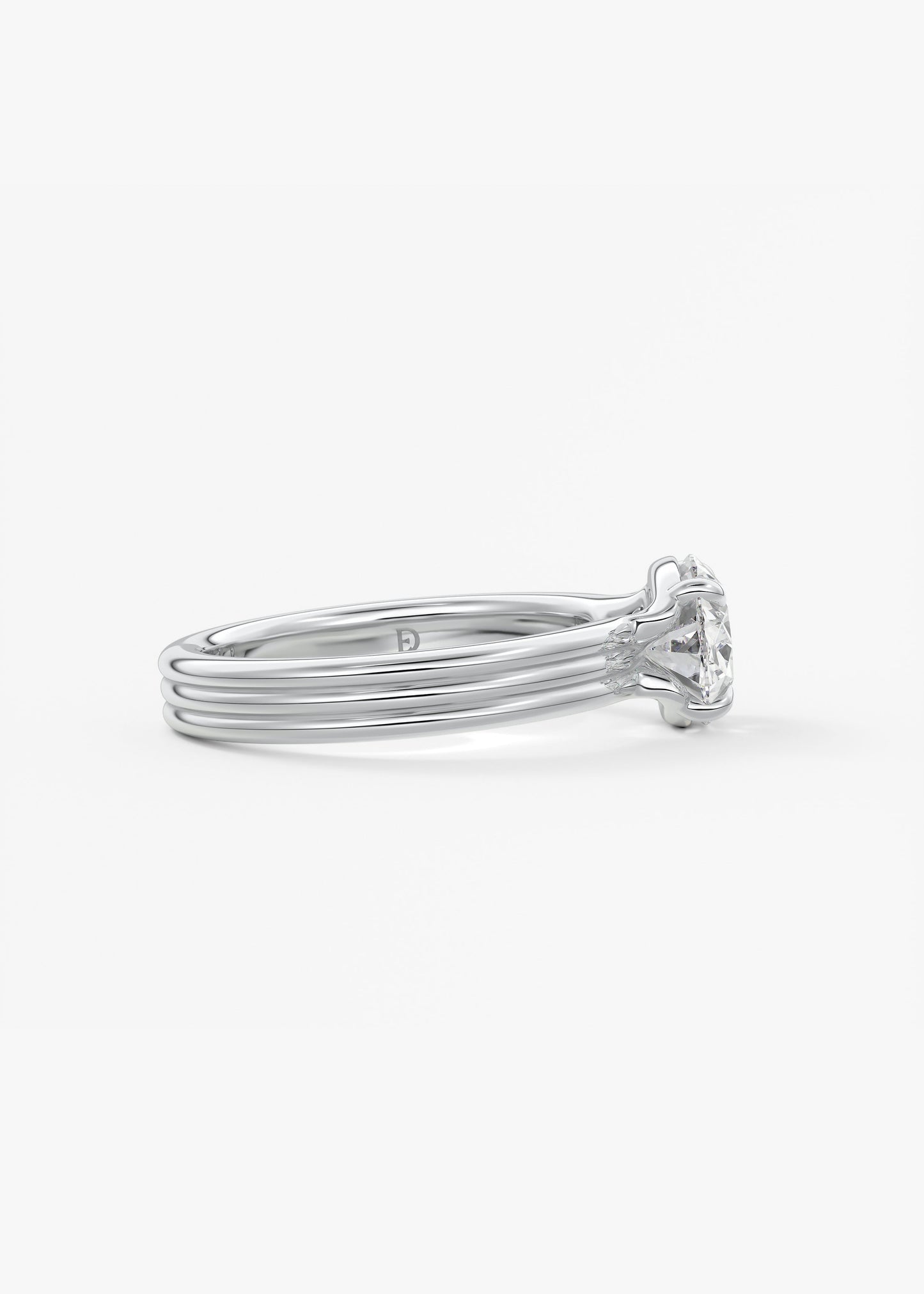 Oval Solitaire With Raised Basket Gallery Lab Grown Diamond Engagement Ring