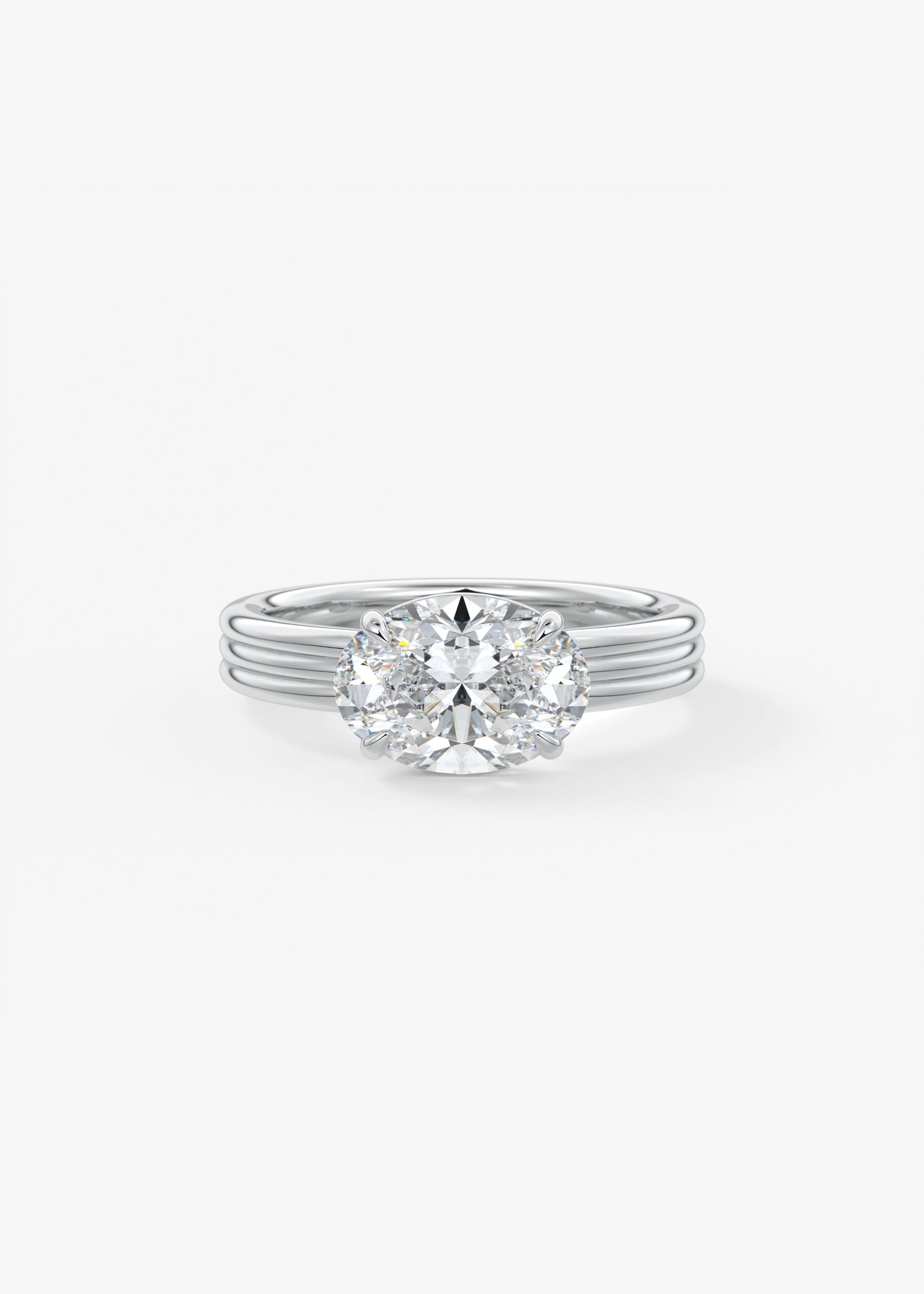 Oval Solitaire With Raised Basket Gallery Lab Grown Diamond Engagement Ring