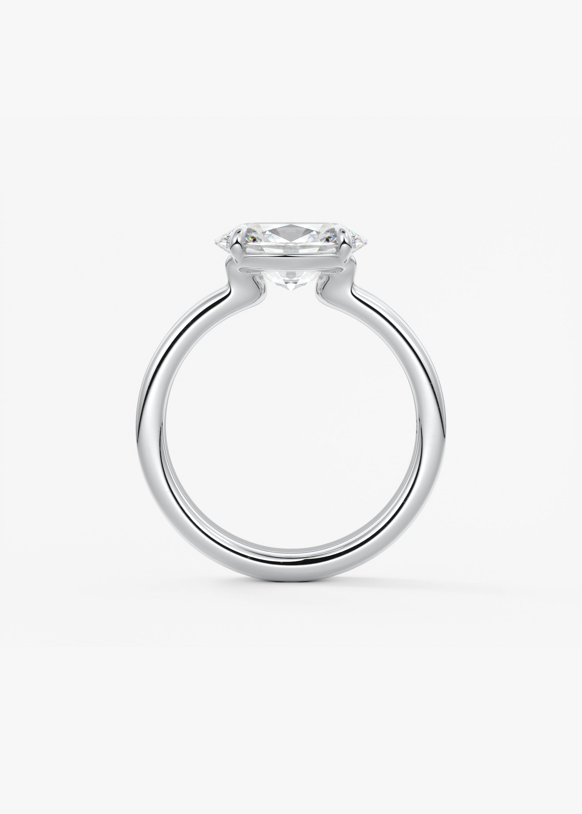 Oval Solitaire With Raised Basket Gallery Lab Grown Diamond Engagement Ring