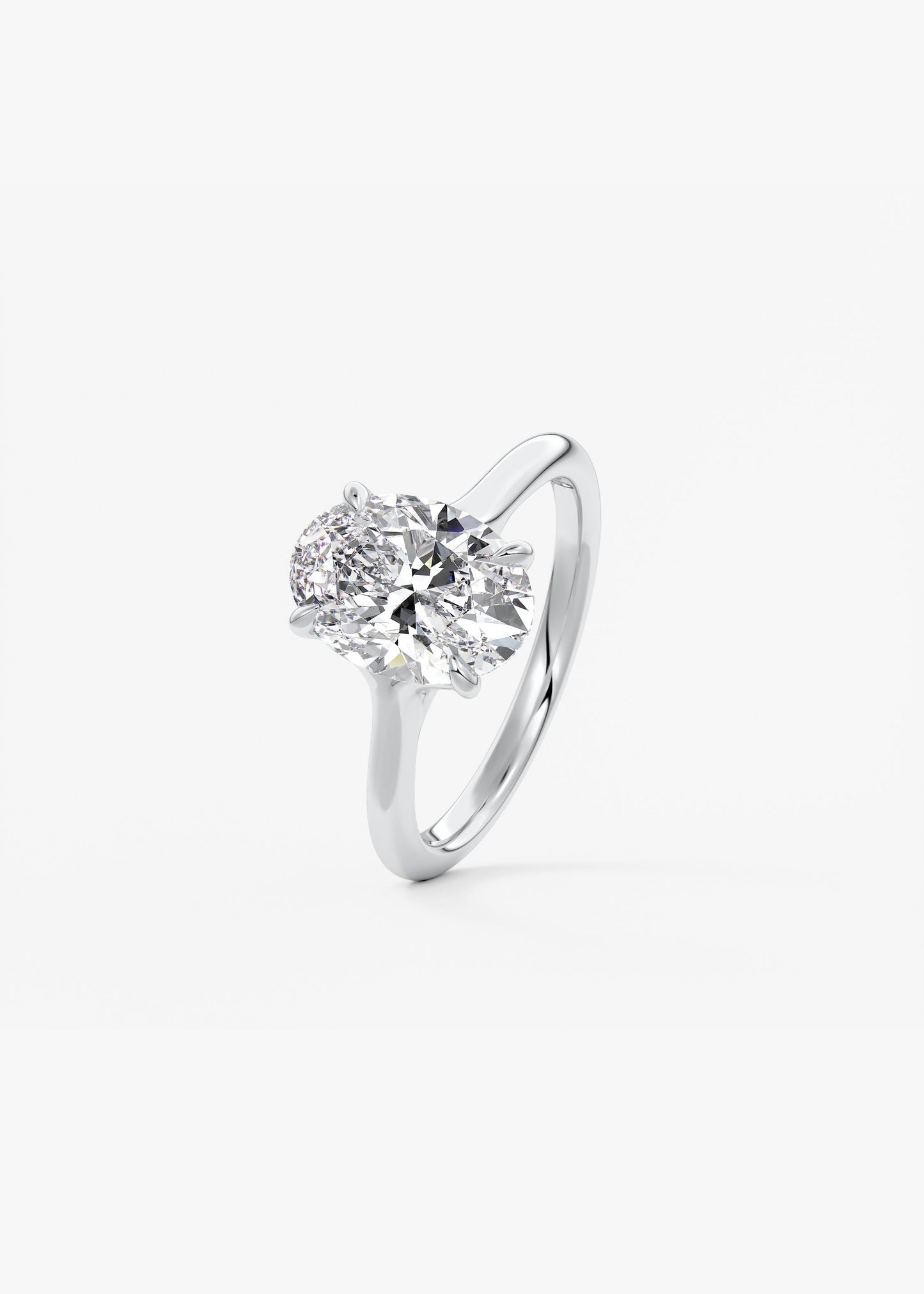 Oval Solitaire With Raised Basket Gallery Lab Grown Diamond Engagement Ring