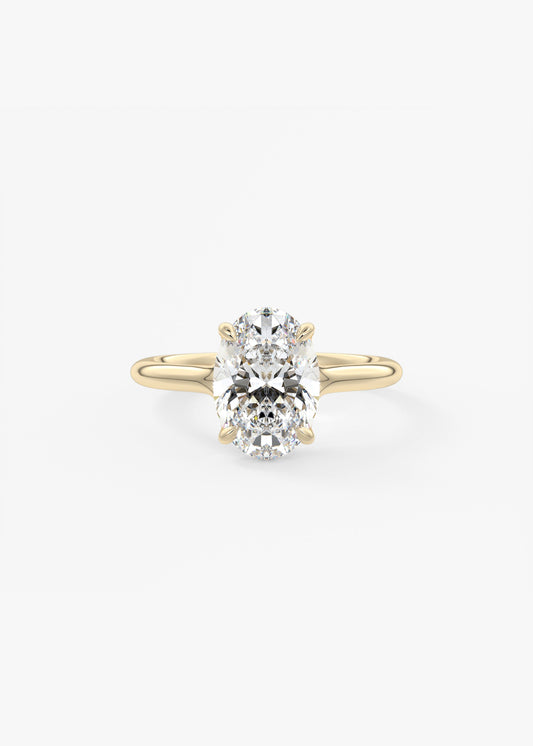 Oval Solitaire With Raised Basket Gallery Lab Grown Diamond Engagement Ring