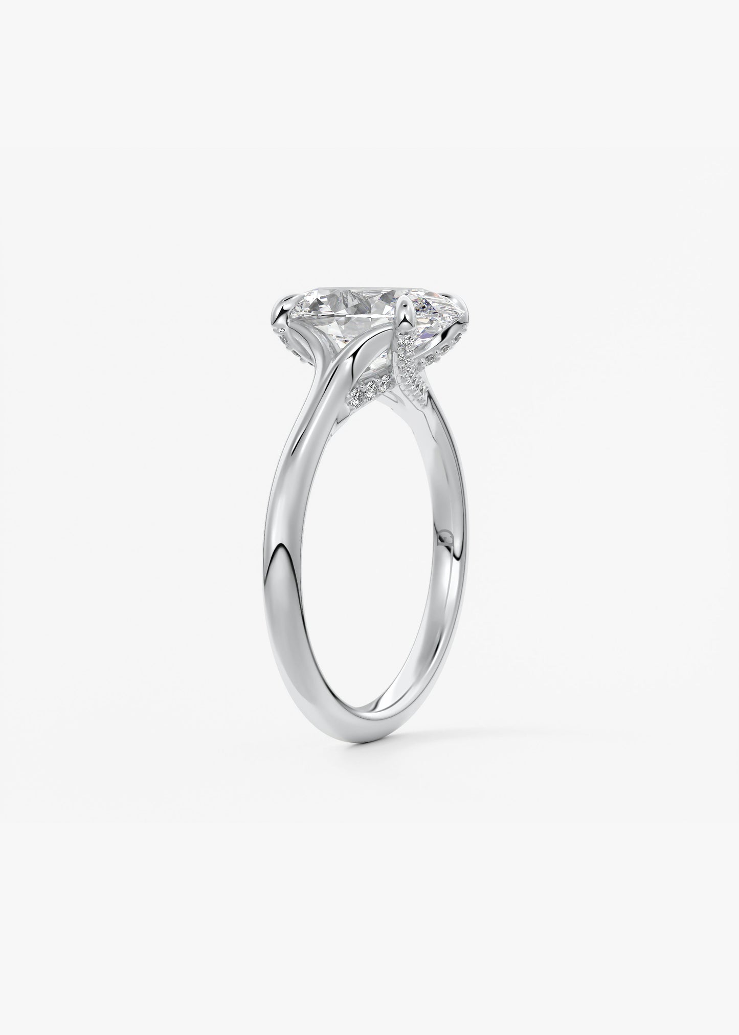 Oval Solitaire With Raised Basket Gallery Lab Grown Diamond Engagement Ring