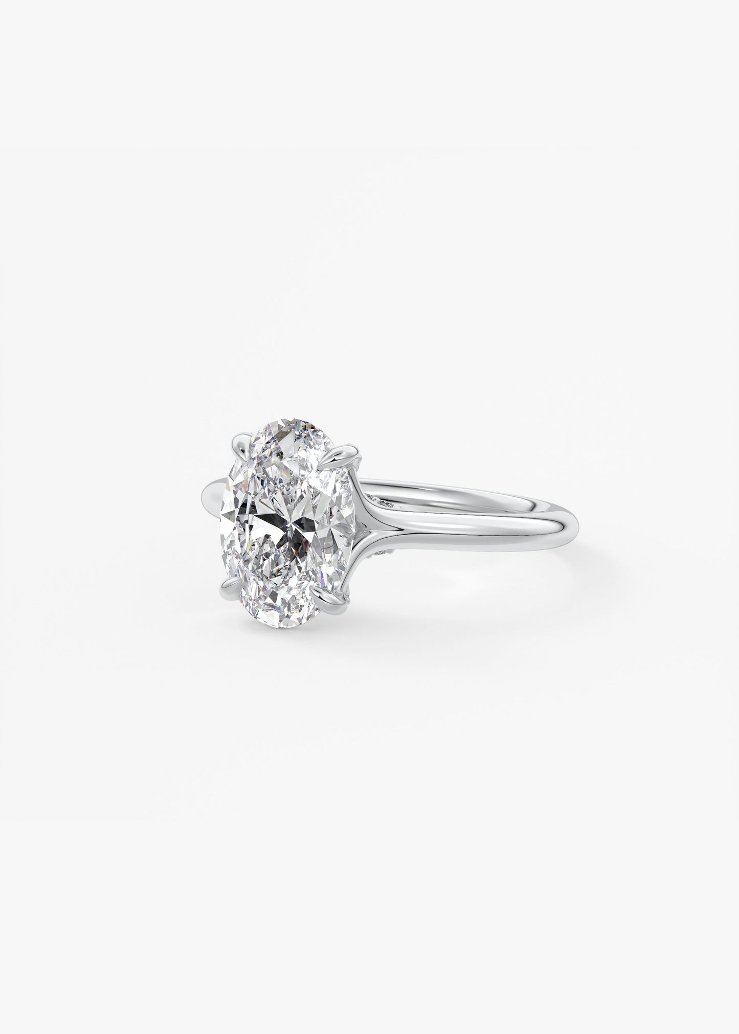 Oval Solitaire With Raised Basket Gallery Lab Grown Diamond Engagement Ring