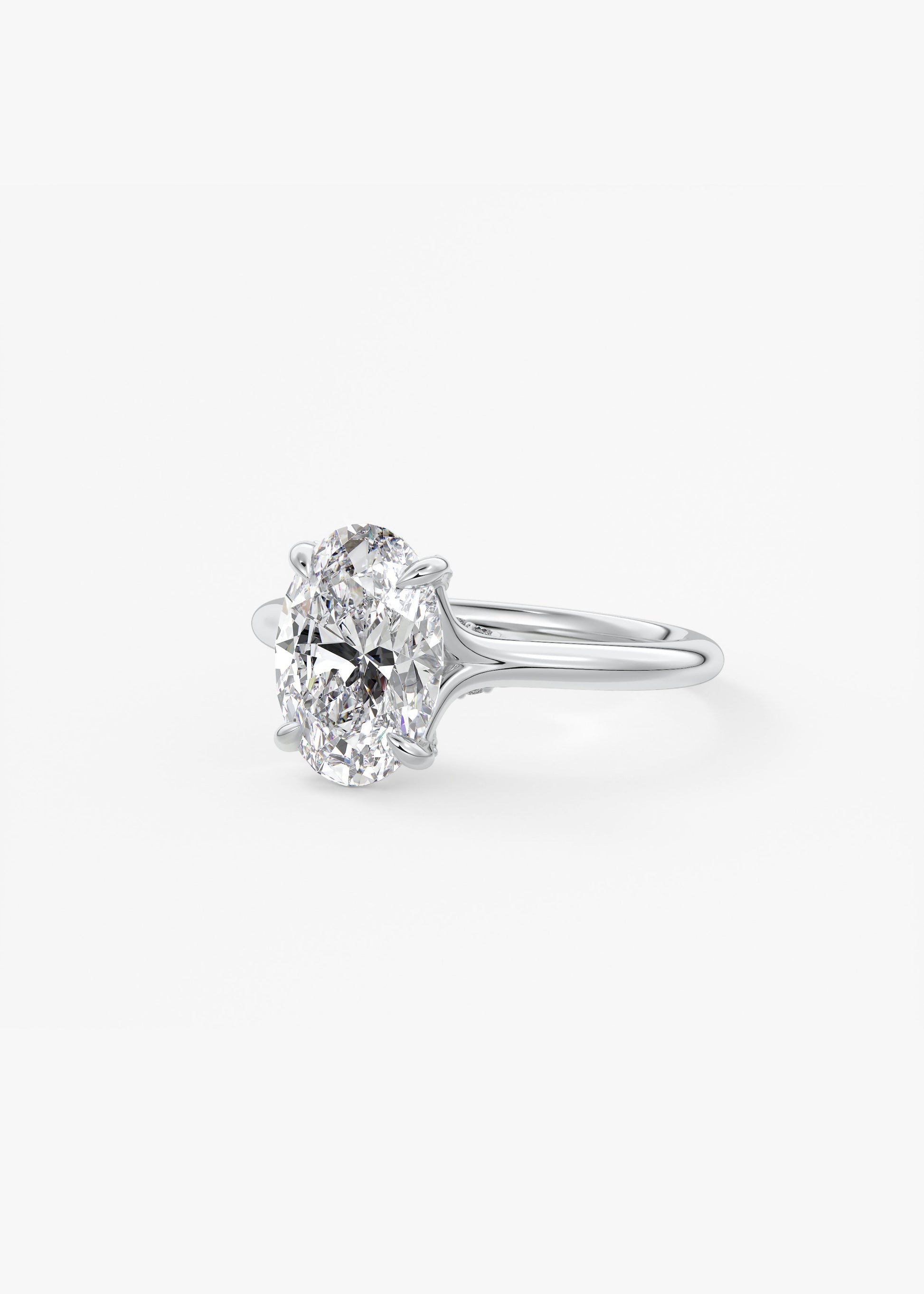Oval Solitaire With Raised Basket Gallery Lab Grown Diamond Engagement Ring