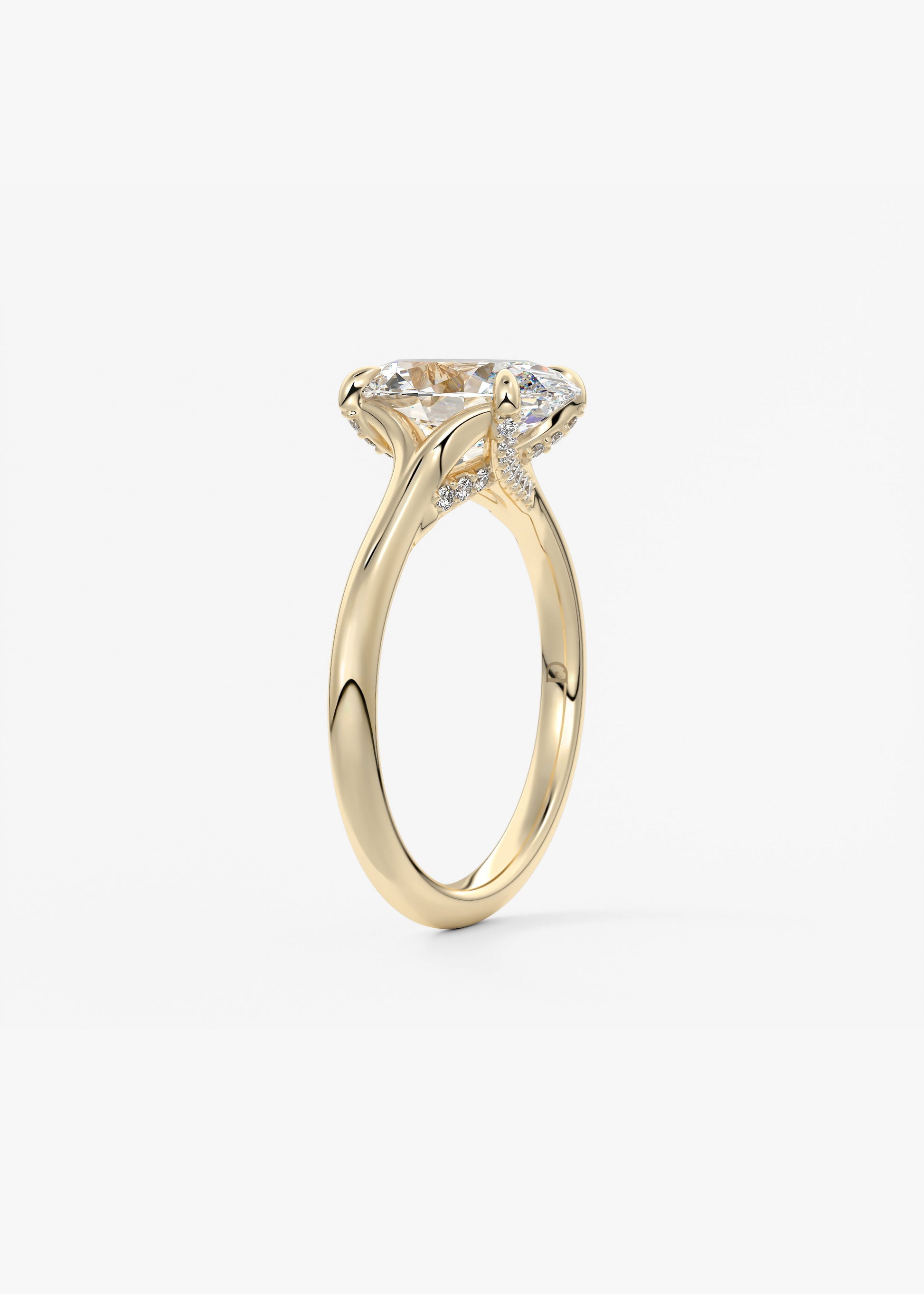 Oval Solitaire With Raised Basket Gallery Lab Grown Diamond Engagement Ring