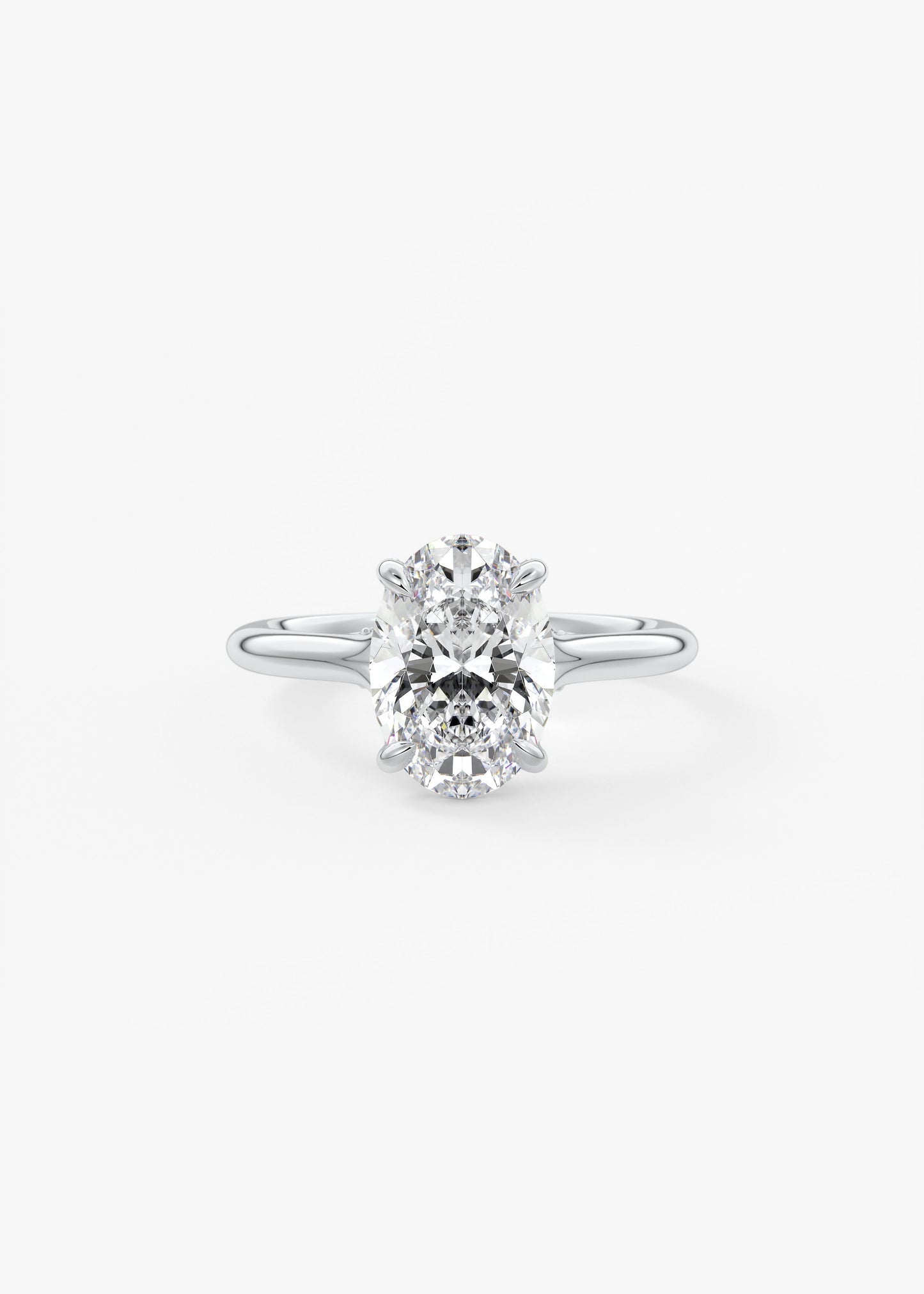 Oval Solitaire With Raised Basket Gallery Lab Grown Diamond Engagement Ring