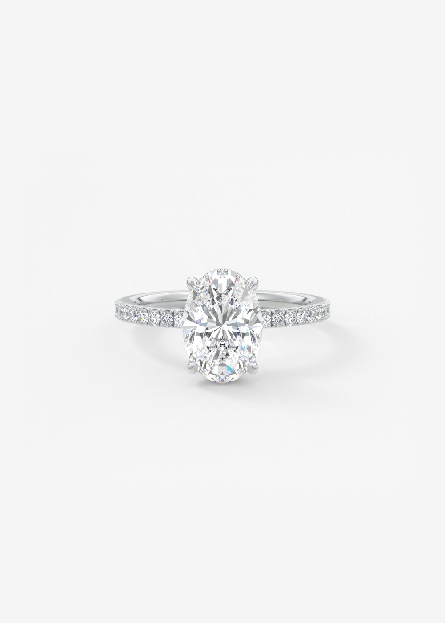 Oval Solitaire With Raised Basket Gallery Lab Grown Diamond Engagement Ring