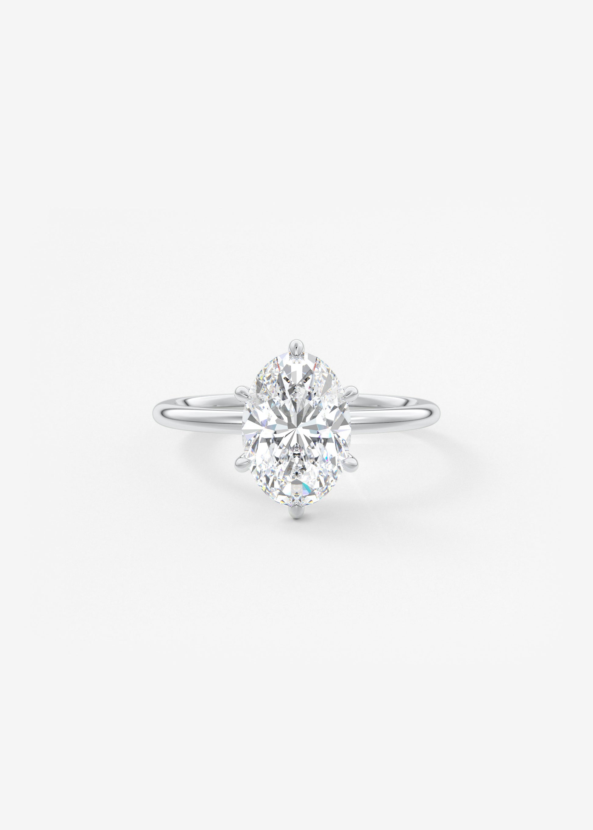 Oval Solitaire With Raised Basket Gallery Lab Grown Diamond Engagement Ring
