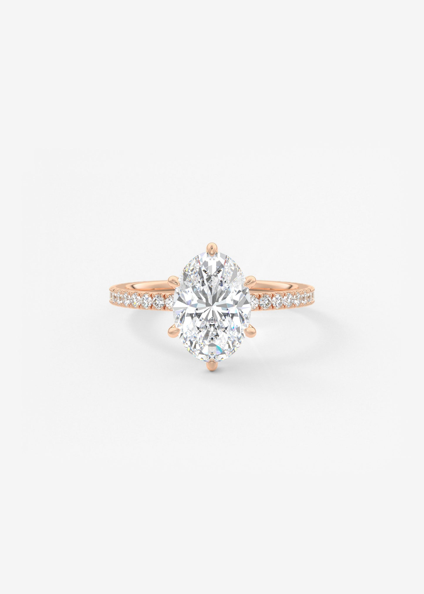 Oval Solitaire With Raised Basket Gallery Lab Grown Diamond Engagement Ring