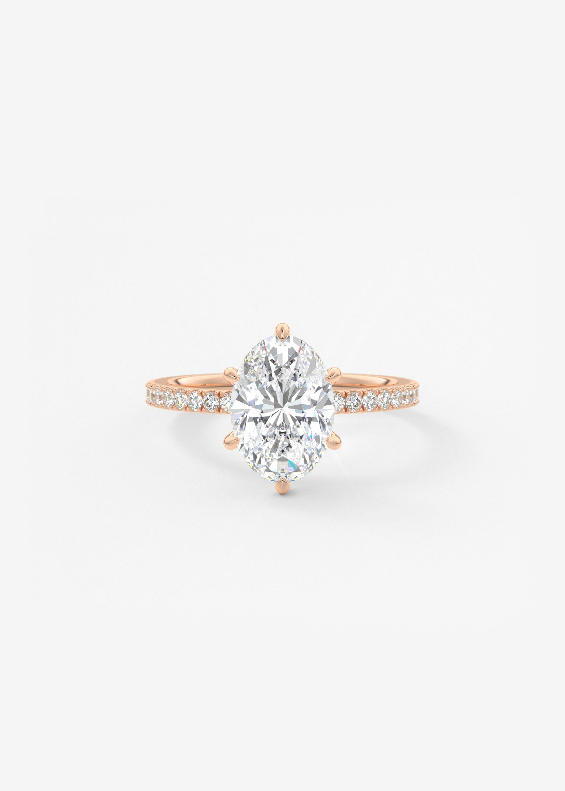 Oval Solitaire With Raised Basket Gallery Lab Grown Diamond Engagement Ring