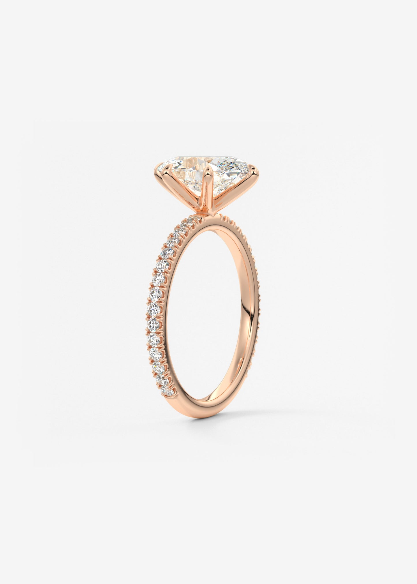 Oval Solitaire With Raised Basket Gallery Lab Grown Diamond Engagement Ring