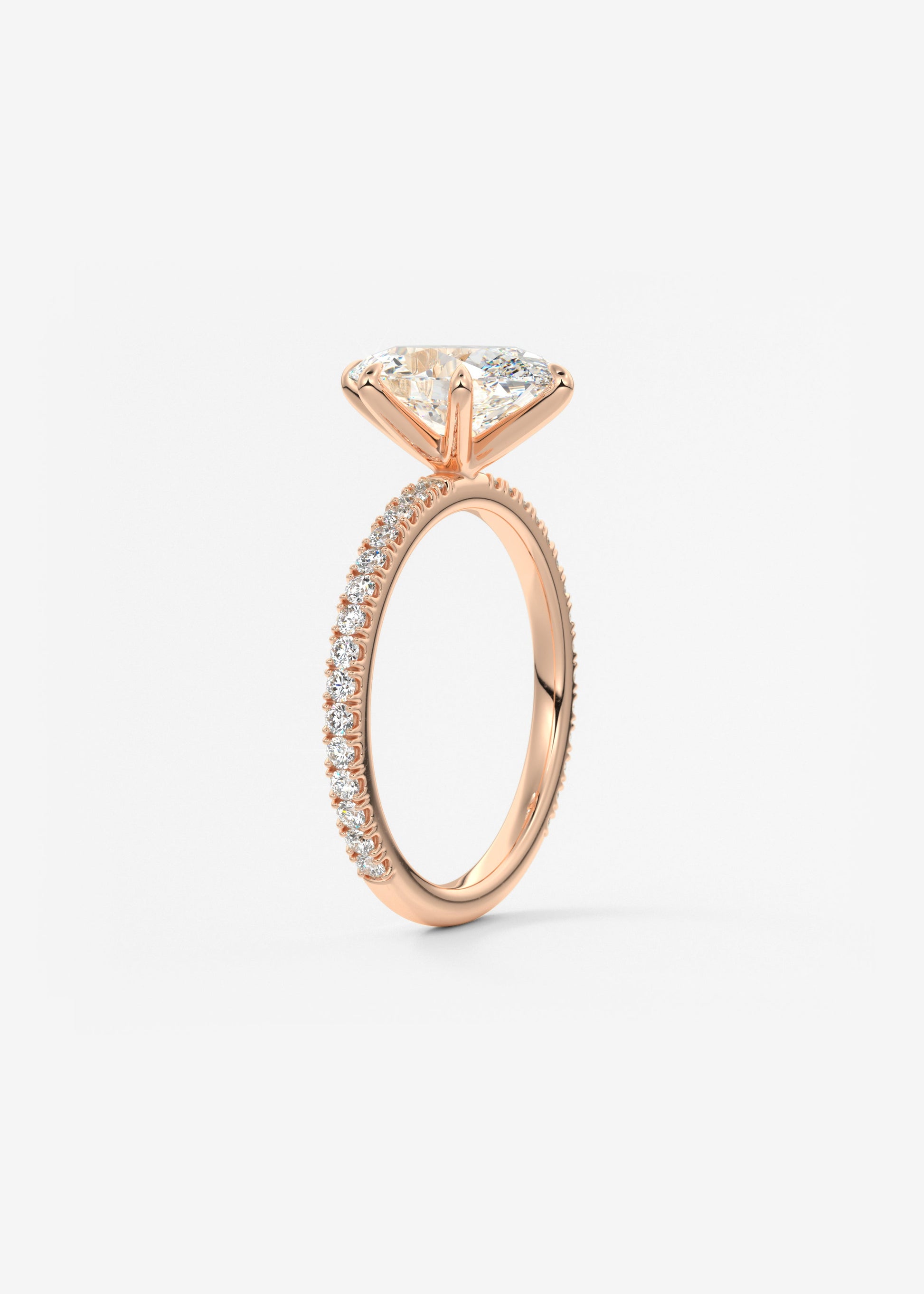 Oval Solitaire With Raised Basket Gallery Lab Grown Diamond Engagement Ring
