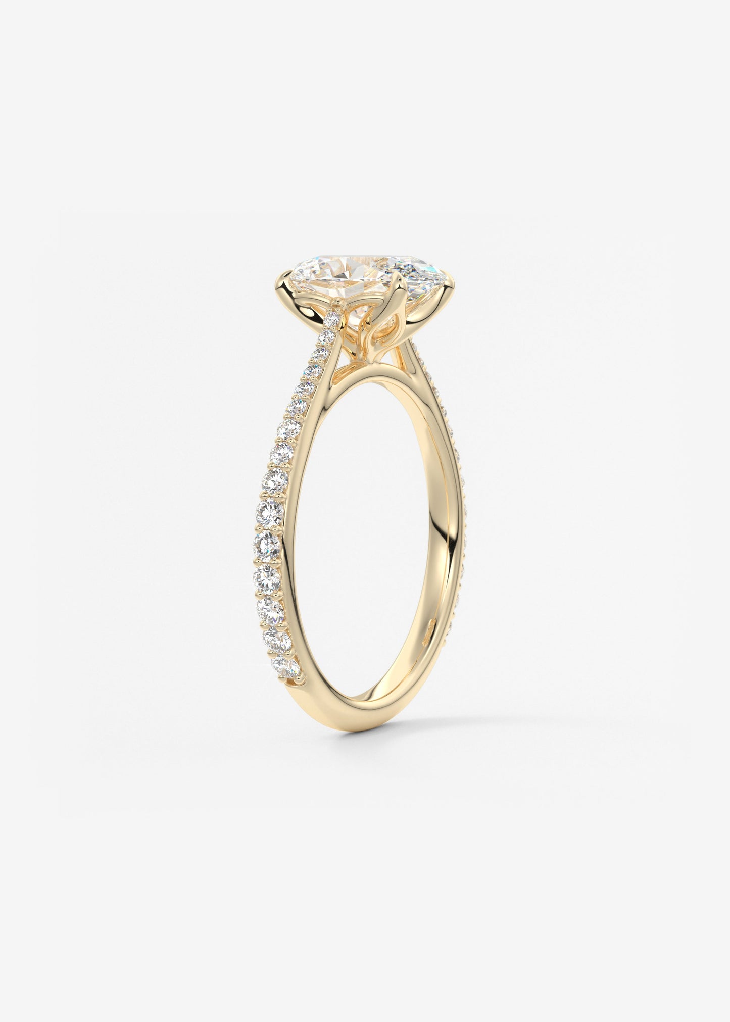 Oval Solitaire With Raised Basket Gallery Lab Grown Diamond Engagement Ring