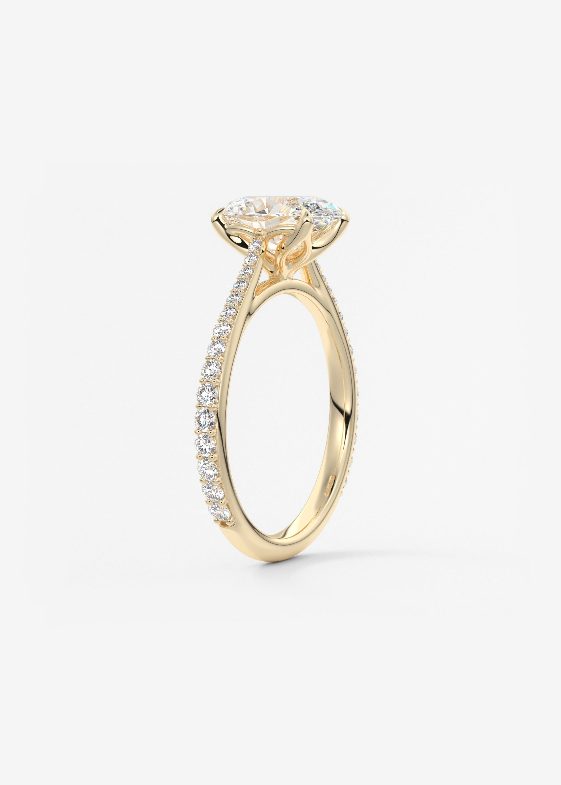 Oval Solitaire With Raised Basket Gallery Lab Grown Diamond Engagement Ring