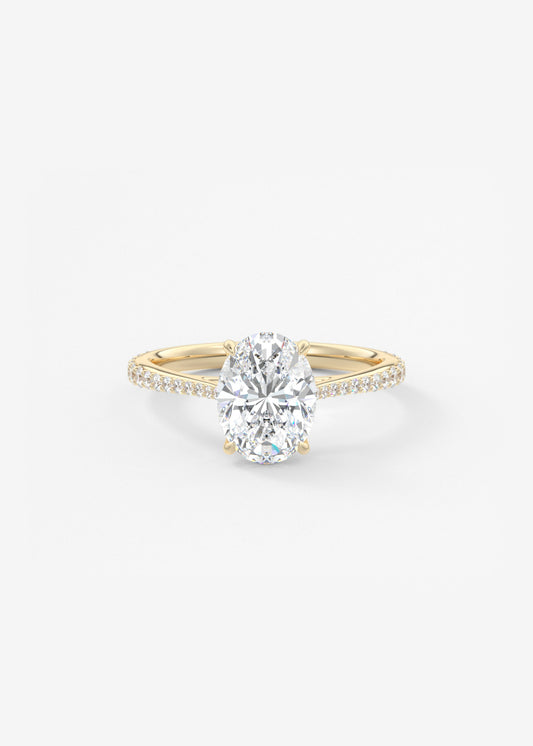 Oval Solitaire With Raised Basket Gallery Lab Grown Diamond Engagement Ring