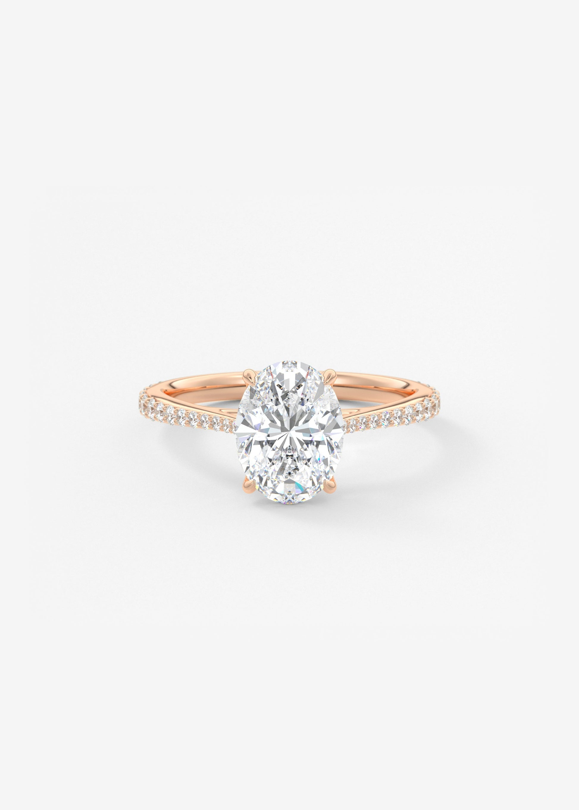 Oval Solitaire With Raised Basket Gallery Lab Grown Diamond Engagement Ring
