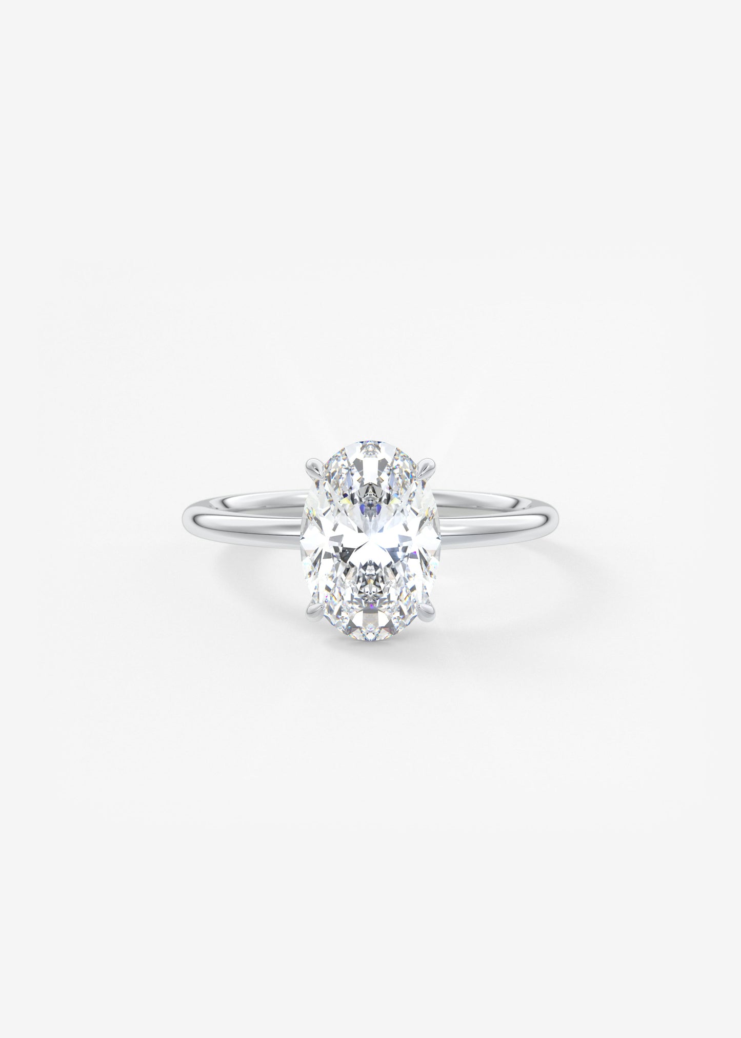 Oval Solitaire With Raised Basket Gallery Lab Grown Diamond Engagement Ring