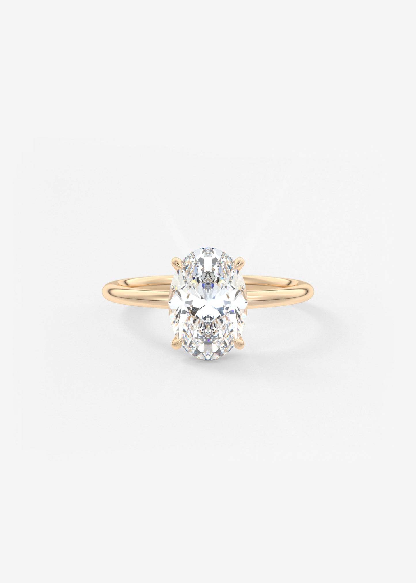 Oval Solitaire With Raised Basket Gallery Lab Grown Diamond Engagement Ring