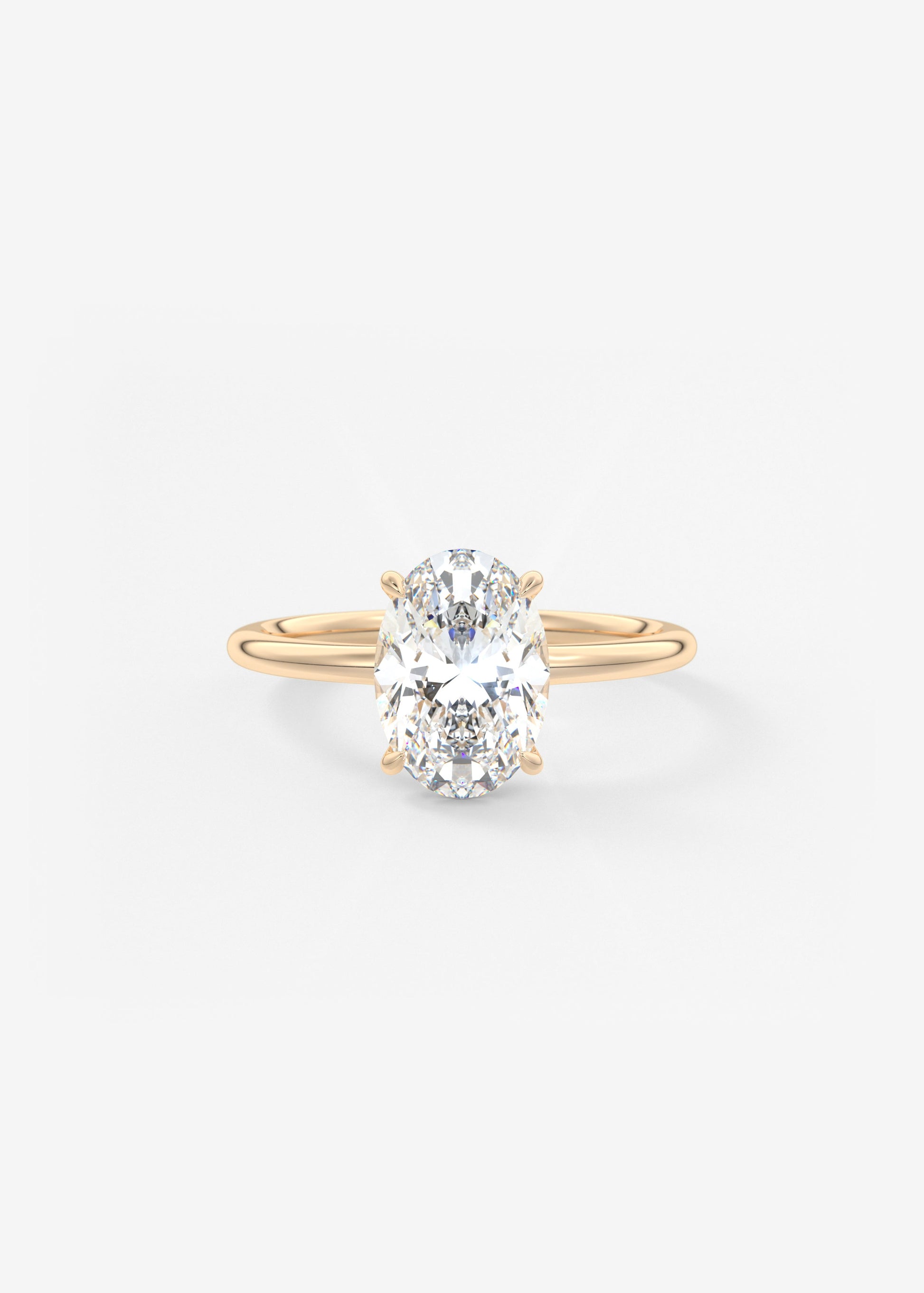 Oval Solitaire With Raised Basket Gallery Lab Grown Diamond Engagement Ring