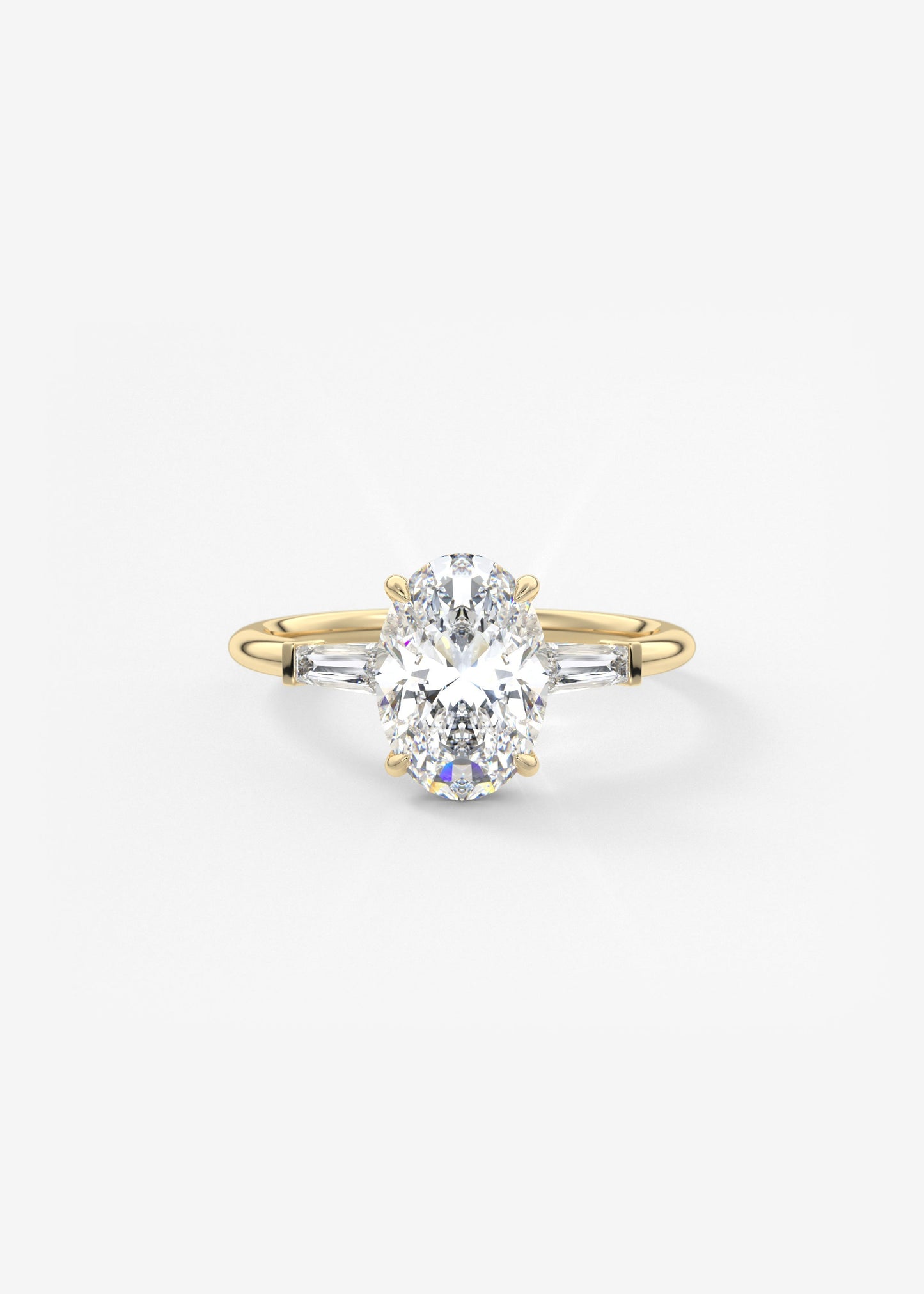 Oval Solitaire With Raised Basket Gallery Lab Grown Diamond Engagement Ring