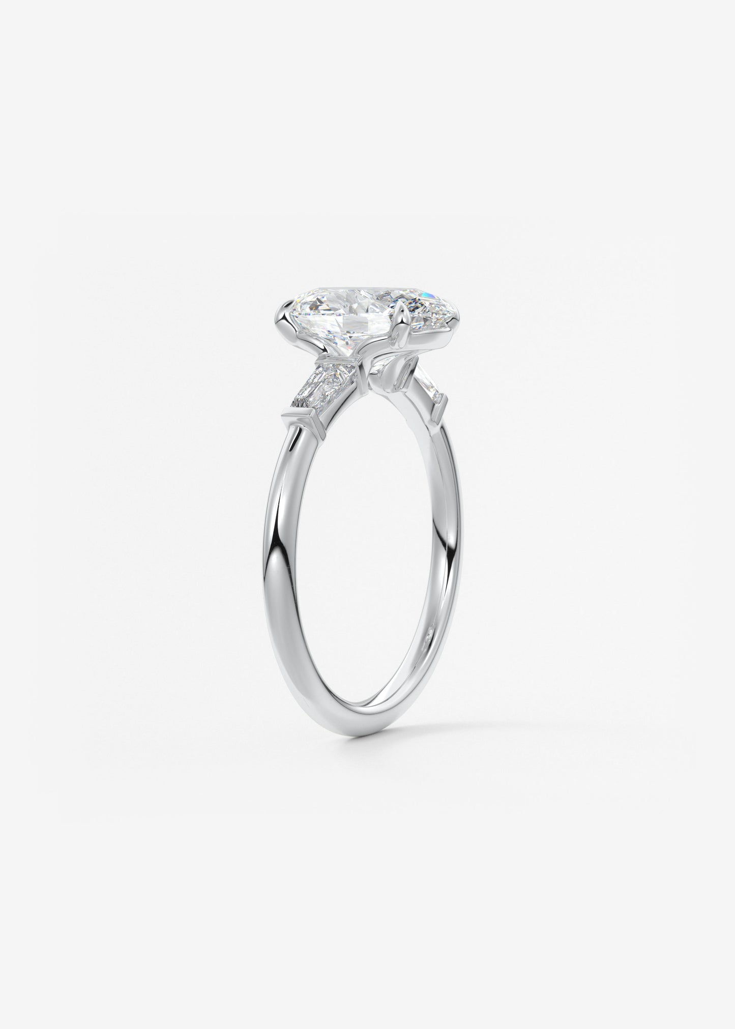 Oval Solitaire With Raised Basket Gallery Lab Grown Diamond Engagement Ring