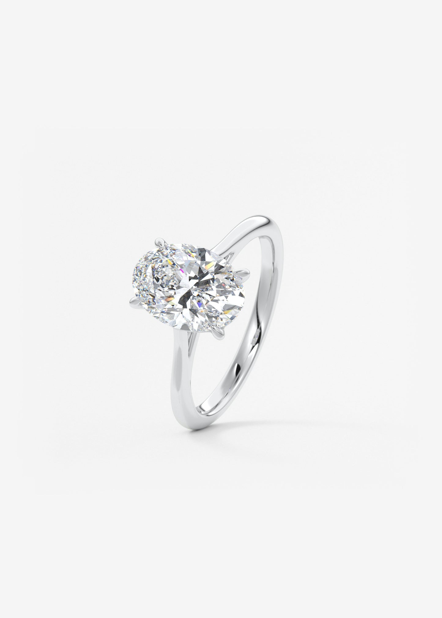 Oval Solitaire With Raised Basket Gallery Lab Grown Diamond Engagement Ring