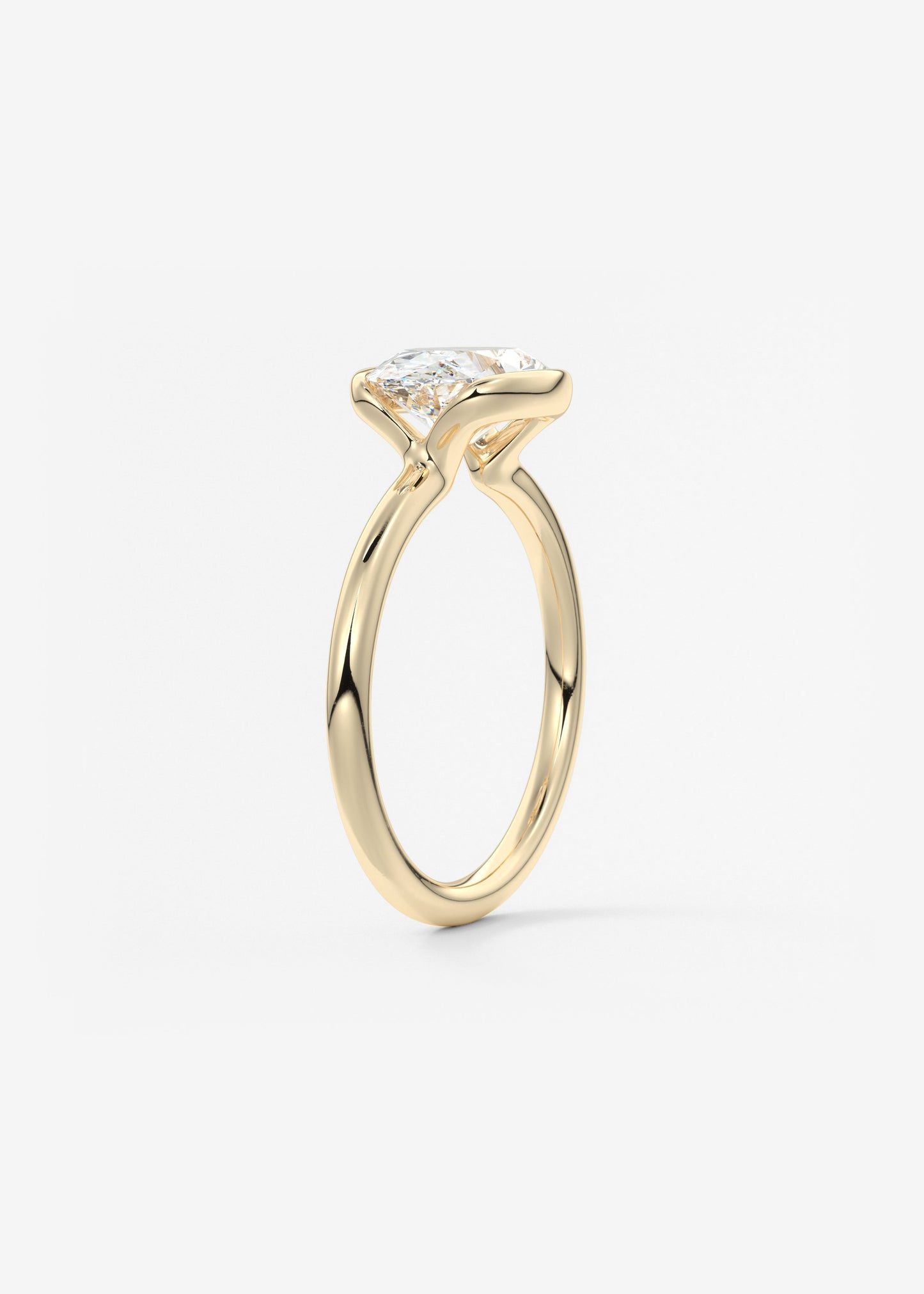 Oval Solitaire With Raised Basket Gallery Lab Grown Diamond Engagement Ring