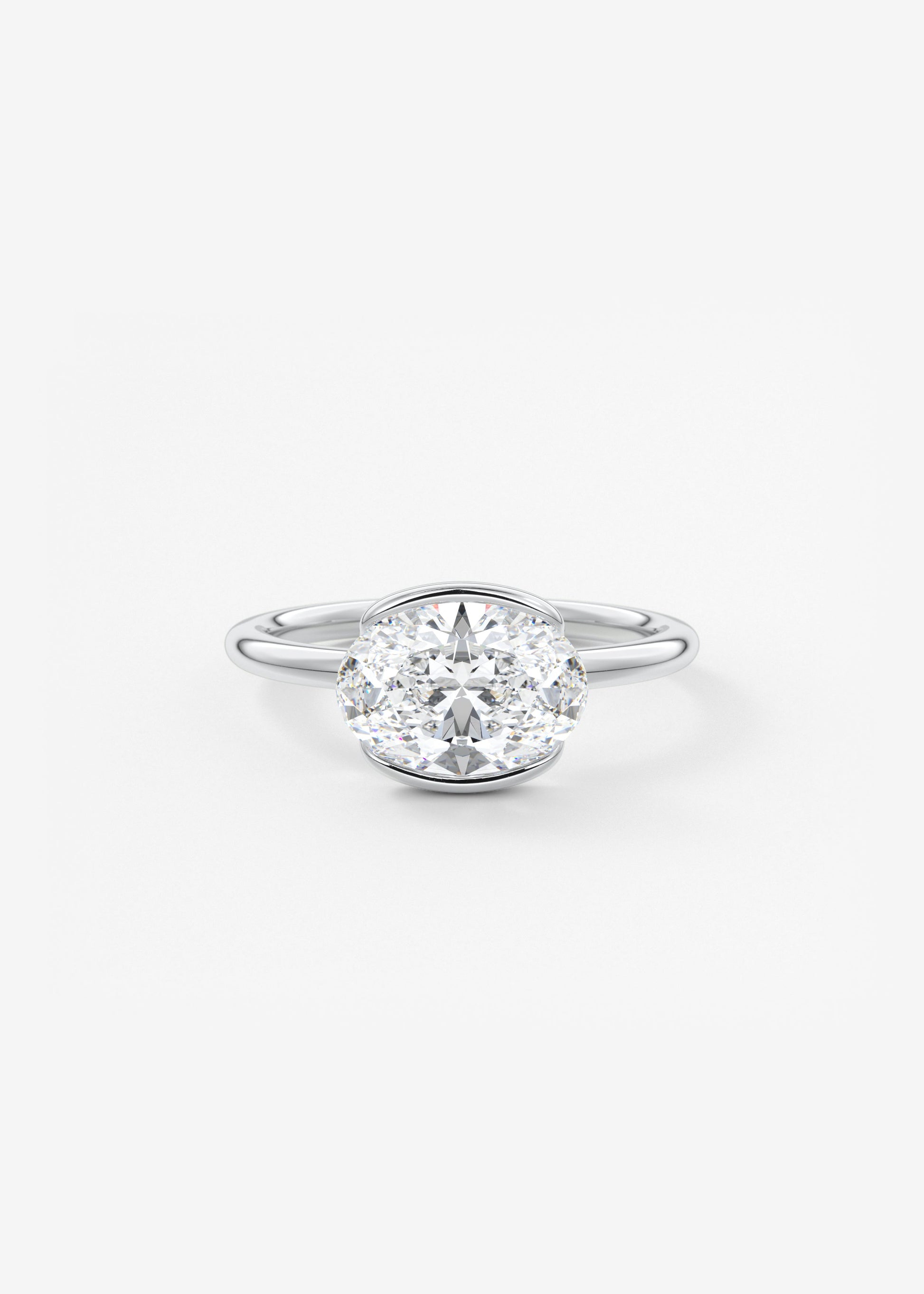 Oval Solitaire With Raised Basket Gallery Lab Grown Diamond Engagement Ring