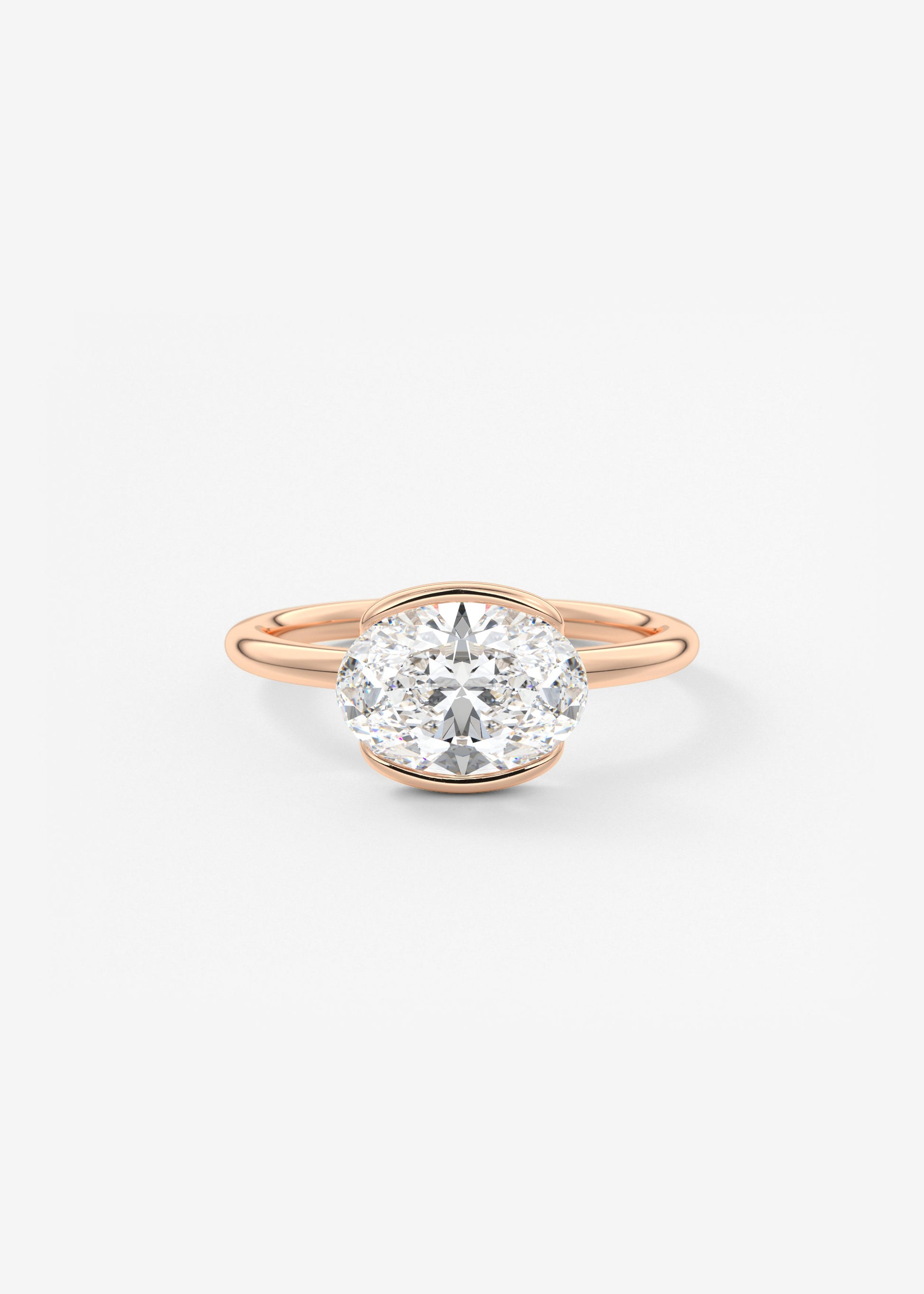 Oval Solitaire With Raised Basket Gallery Lab Grown Diamond Engagement Ring