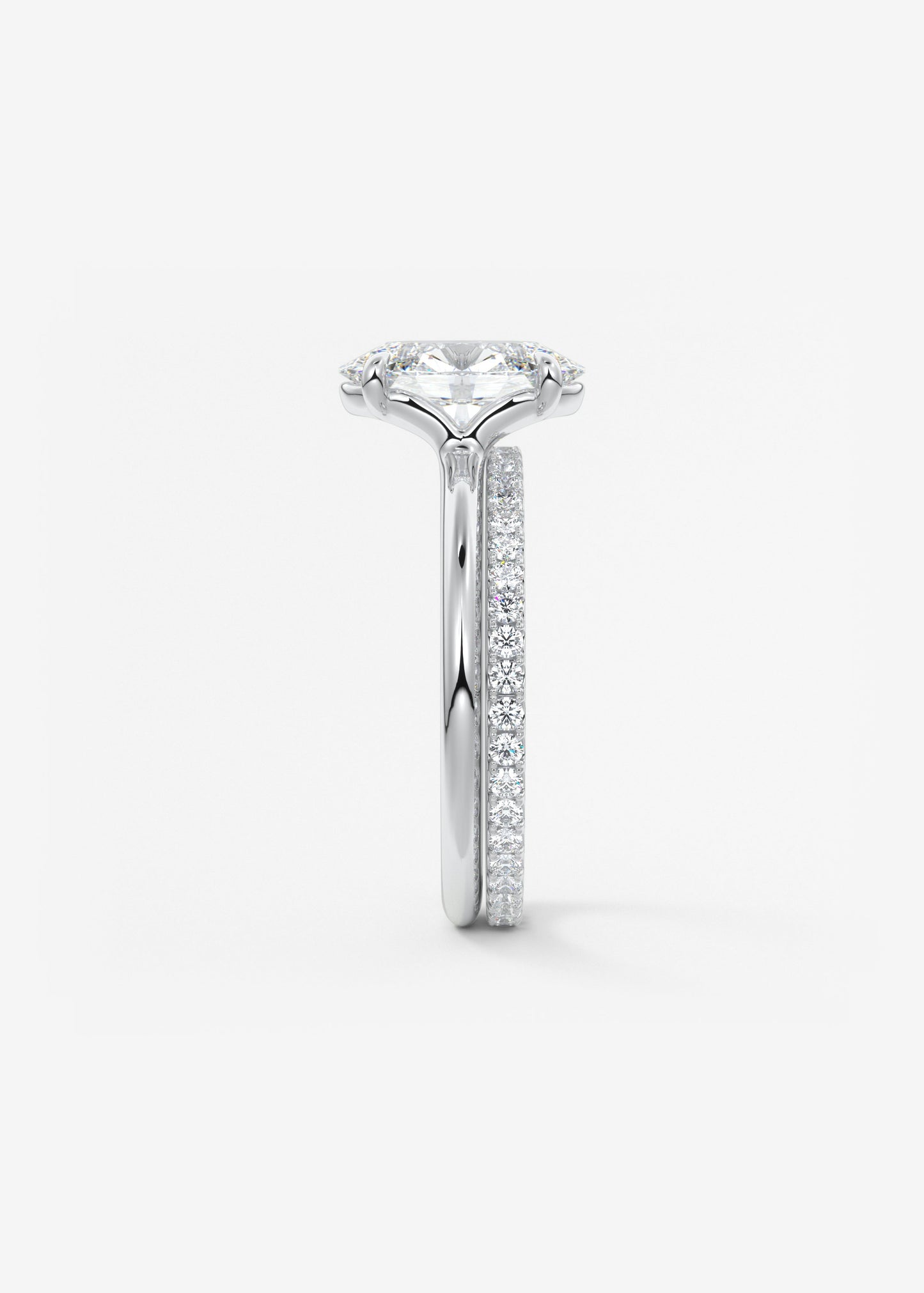 Oval Solitaire With Raised Basket Gallery Lab Grown Diamond Engagement Ring