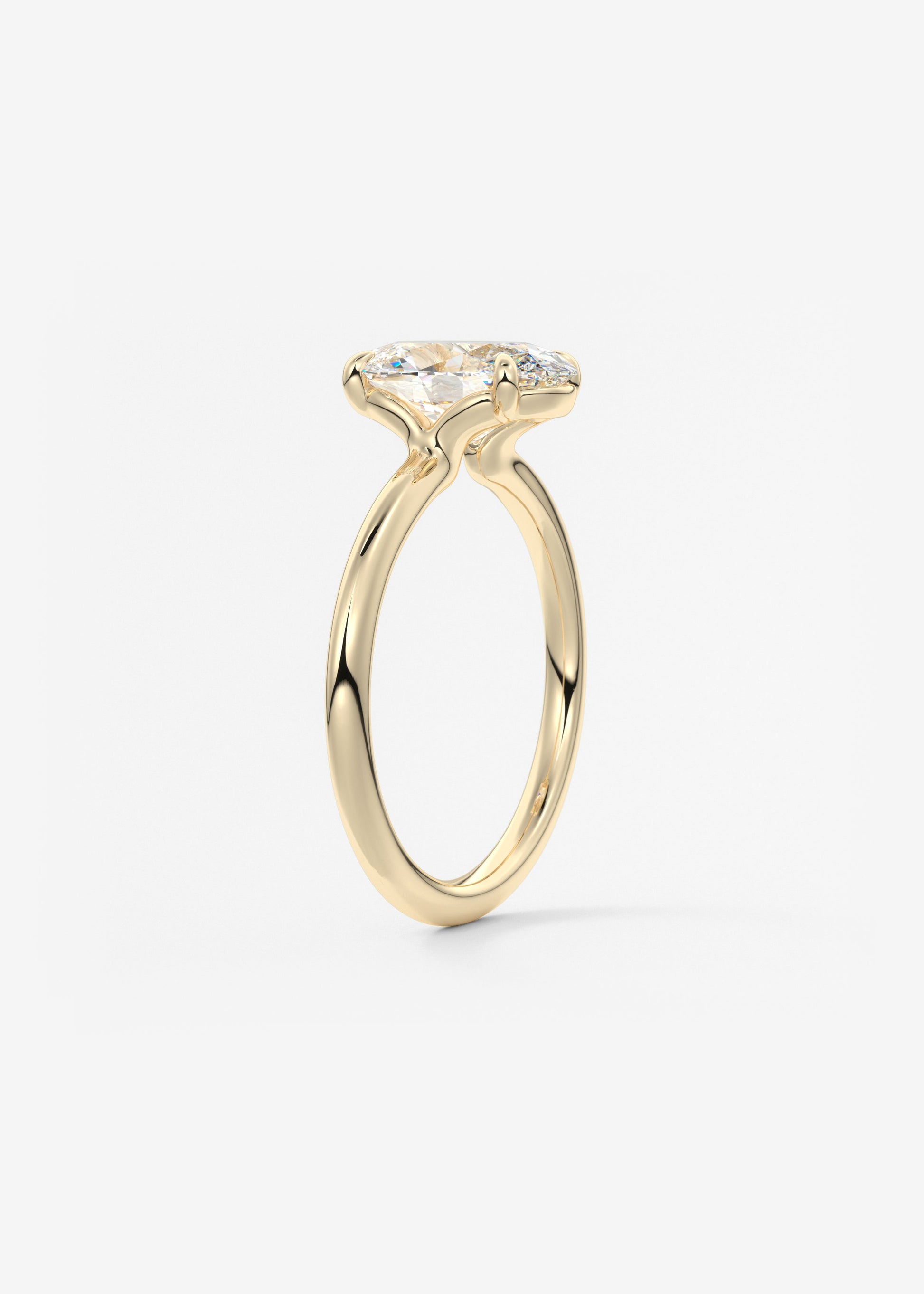 Oval Solitaire With Raised Basket Gallery Lab Grown Diamond Engagement Ring